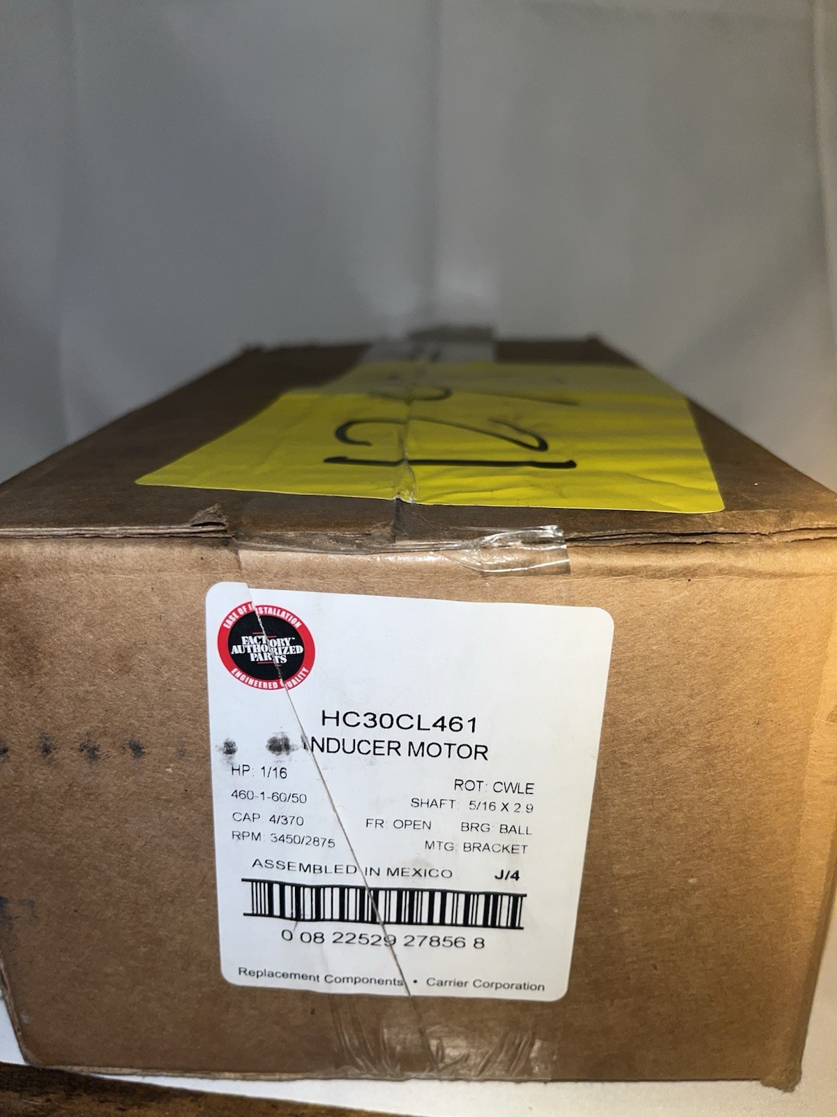 Carrier HC30CL461 HVAC Motor 480V 50/60Hz 2875/3450 RPM NEW