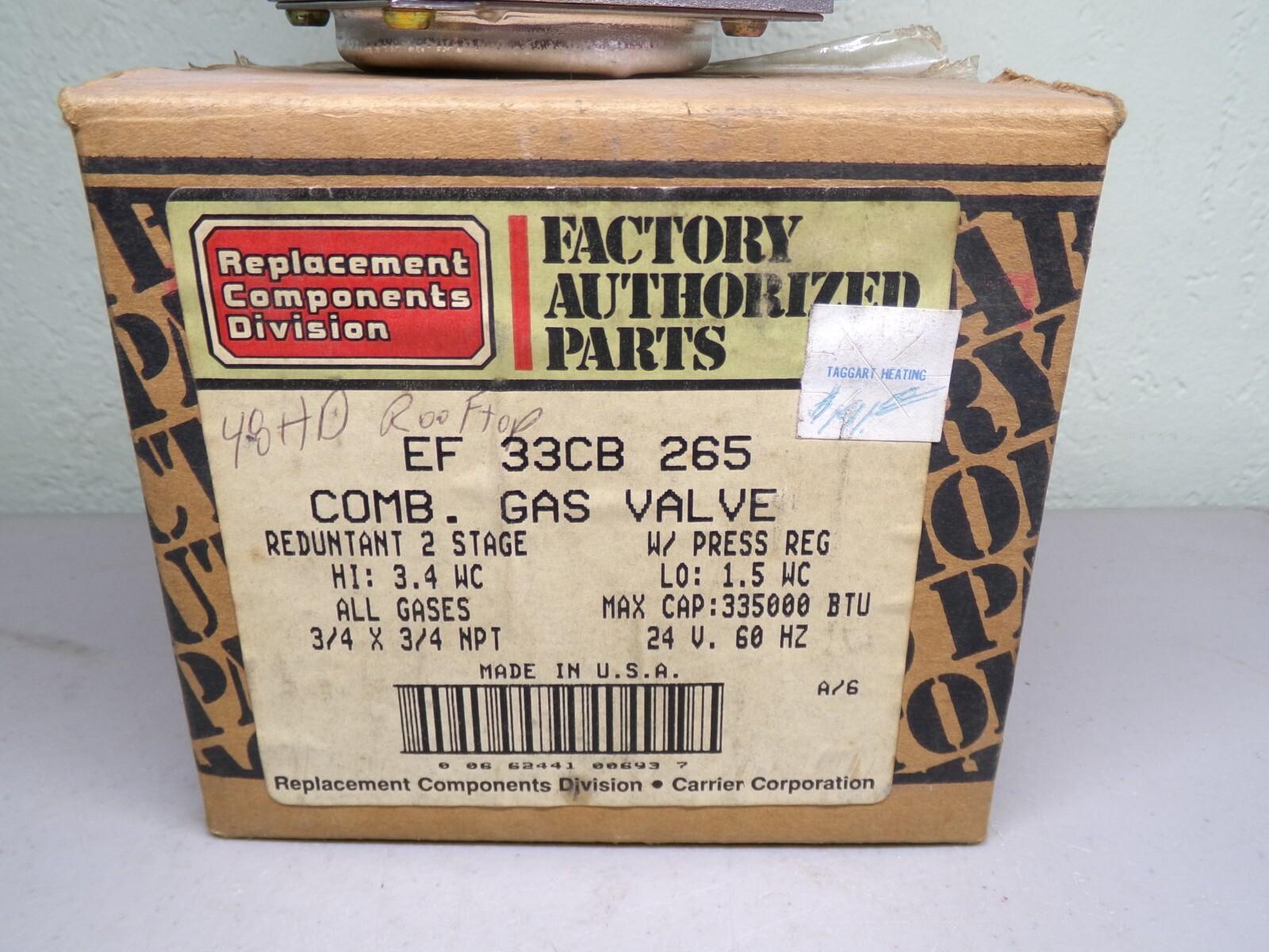 CARRIER EF33CB265 COMBINATION GAS VALVE 36C76