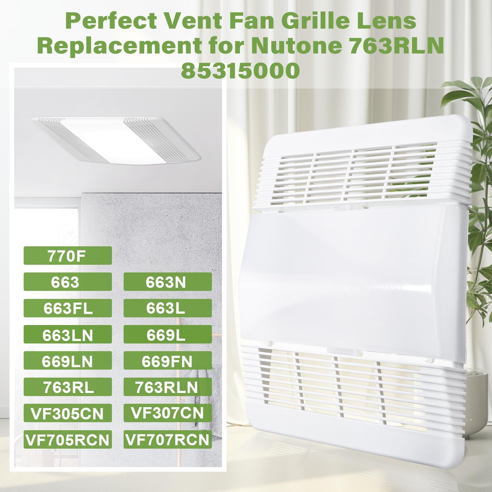 Fan Grille Lens for Broan Nutone 763RL 769RL Bathroom Exhaust Cover