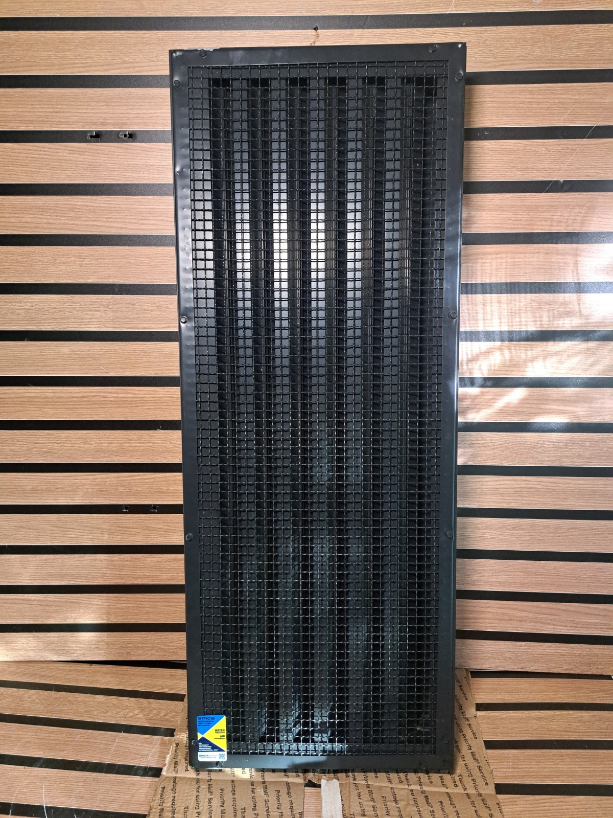Black Industrial Louver 39.5x15x5 AMCA Vertical Blade Wind Driven Rain Vent NEW