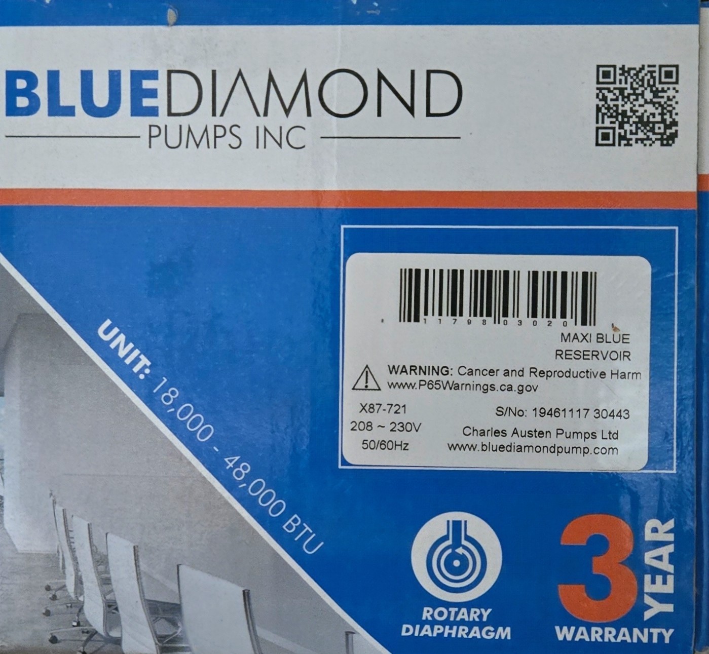 Blue Diamond MaxiBlue Condensate Pump HVAC X87-721 208/230v