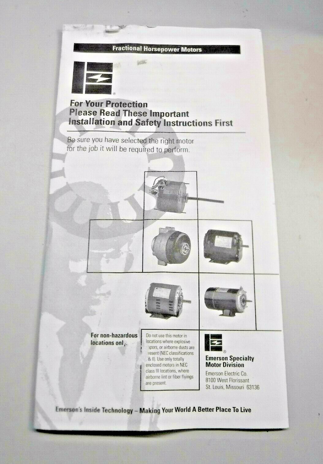 Emerson 8670, KA55HXSGF-8670 Permanent Split Capacitance Condenser Fan Motor