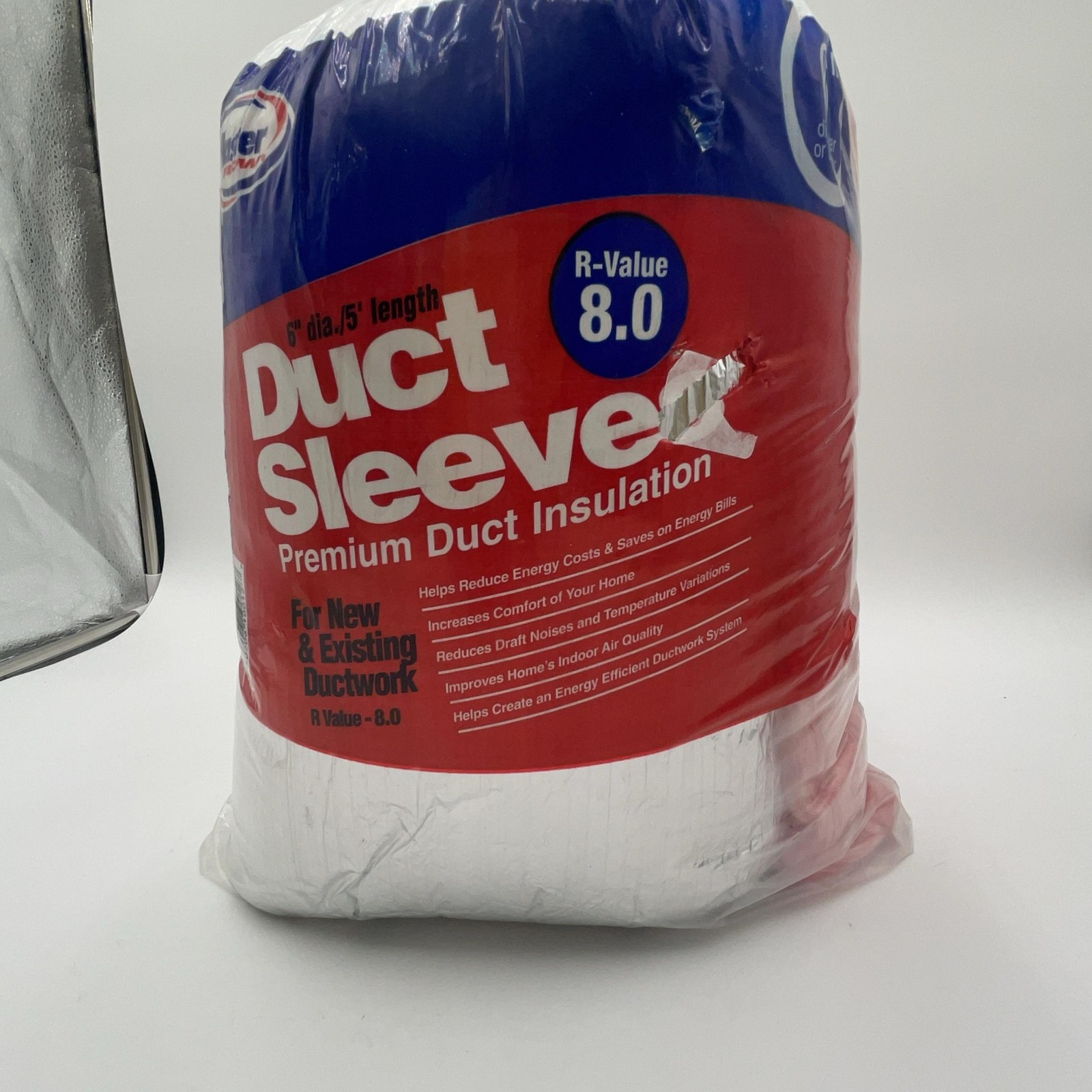 Imperial INSLV6R8 Duct Sleeve 6 In X 5 Ft R-8 Flexible Insulated HVAC New