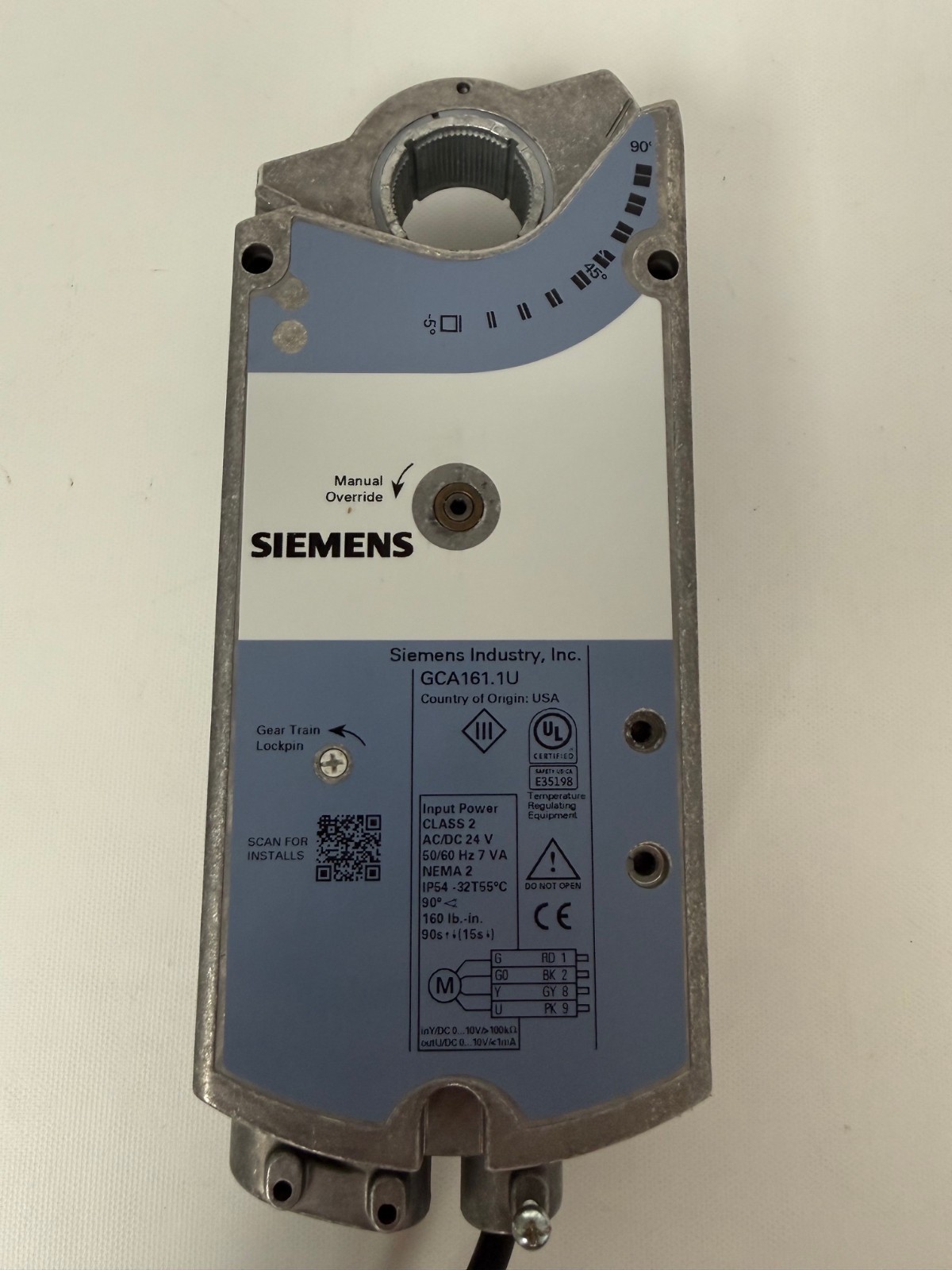 SIEMENS GCA161.1U OPENAIR ACTUATOR SR 24V 160IN LBS 0-10VDC NEW OPEN BOX