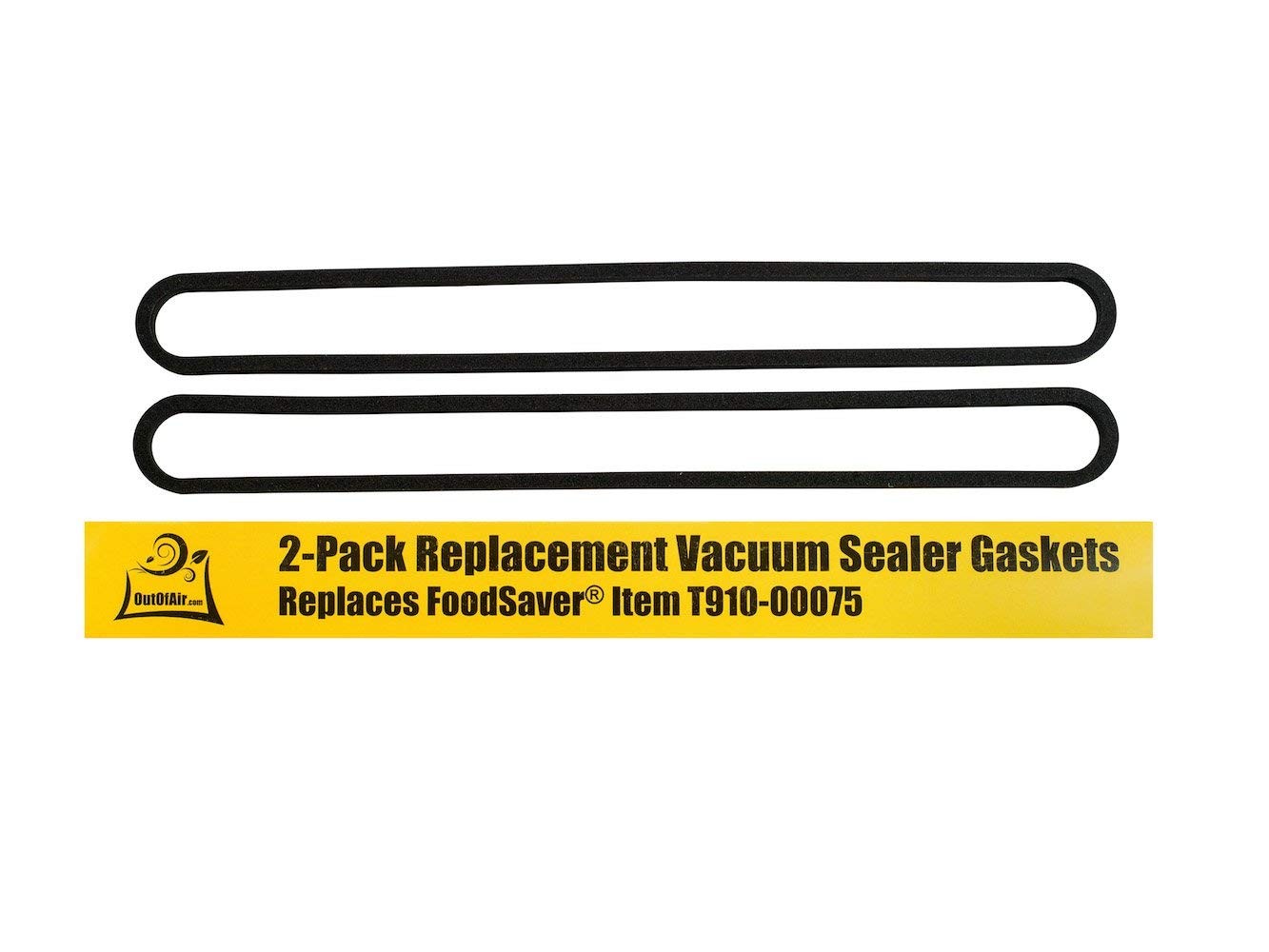 Upper and Lower Gasket Replacements for FoodSaver (2 Foam Gaskets) – Black