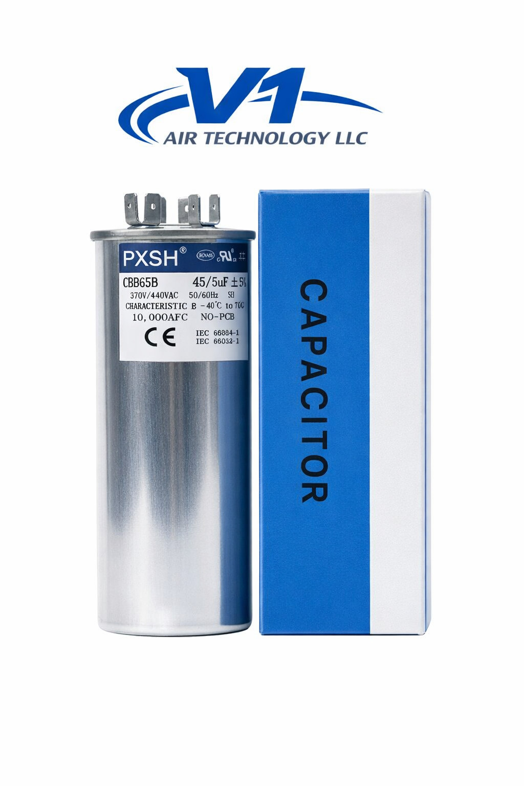 AC CAPACITOR 45/5 uF 370 or 440 VAC Dual Run Capacitor AC 45+5 MFD PRO GRADE