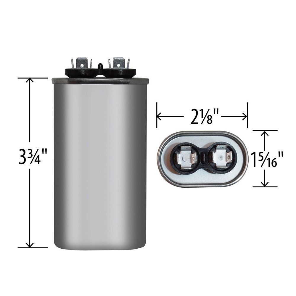 12.5 MFD x 370 / 440 VAC Oval Run Capacitor BMI 800P12DH44A36A4X Made in the USA