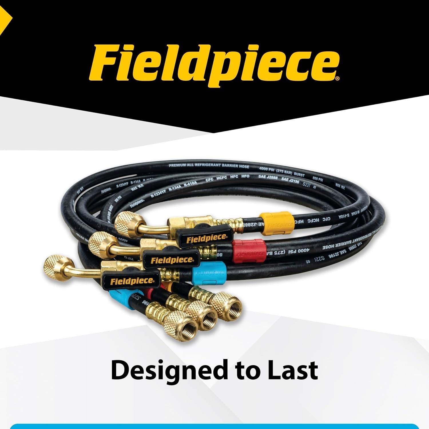 HR3B – ¼” Ball Valve Hose Set – 5 ft Refrigerant Charging & Recovery Hoses – …
