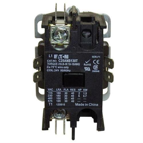 EATON DEFINITE PURPOSE CONTACTOR C25ANB130T – 30A Single-Pole 24V Coil
