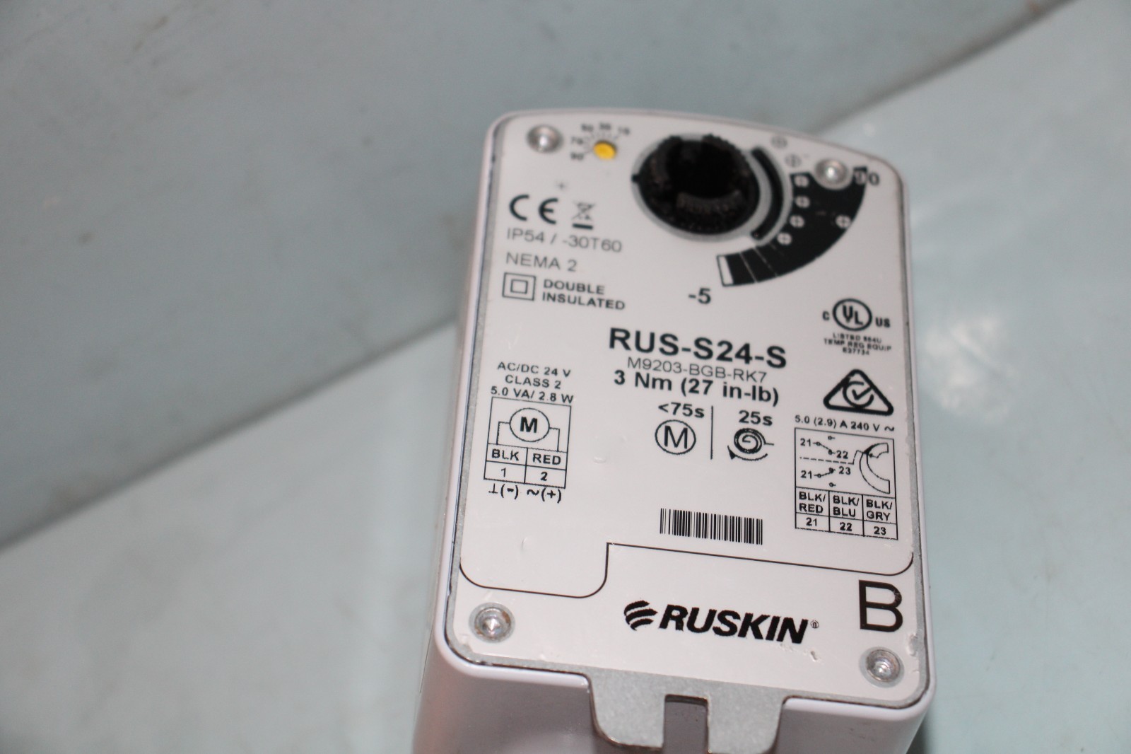 Ruskin RUS-S24-S M9203-BGB-RK7 Control Damper Actuator 3Nm 27in-lb “NEW”