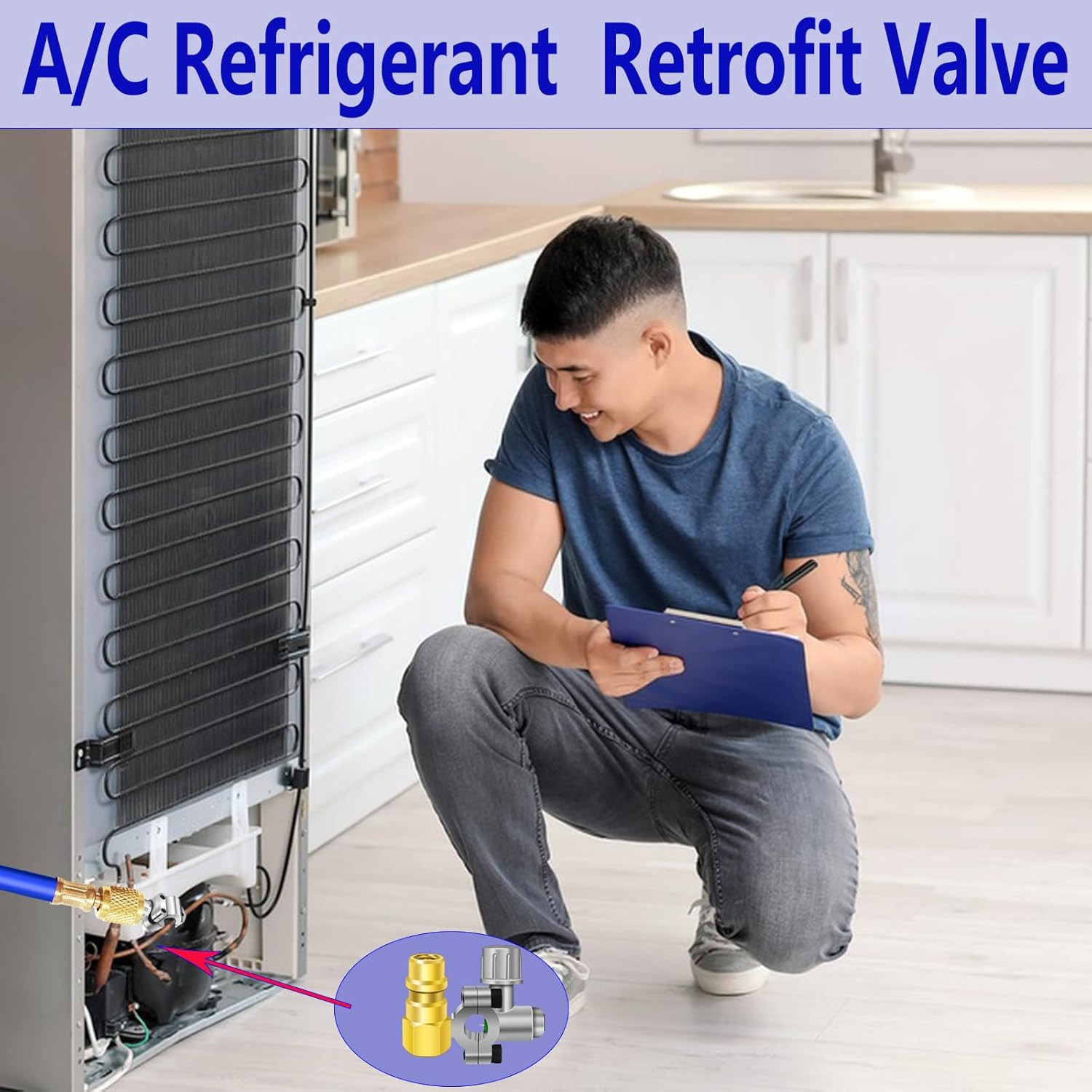 A/C Retrofit Valve Kit, BPV31 Bullet Piercing Tap Valve Line Tap Valve Kit, R12