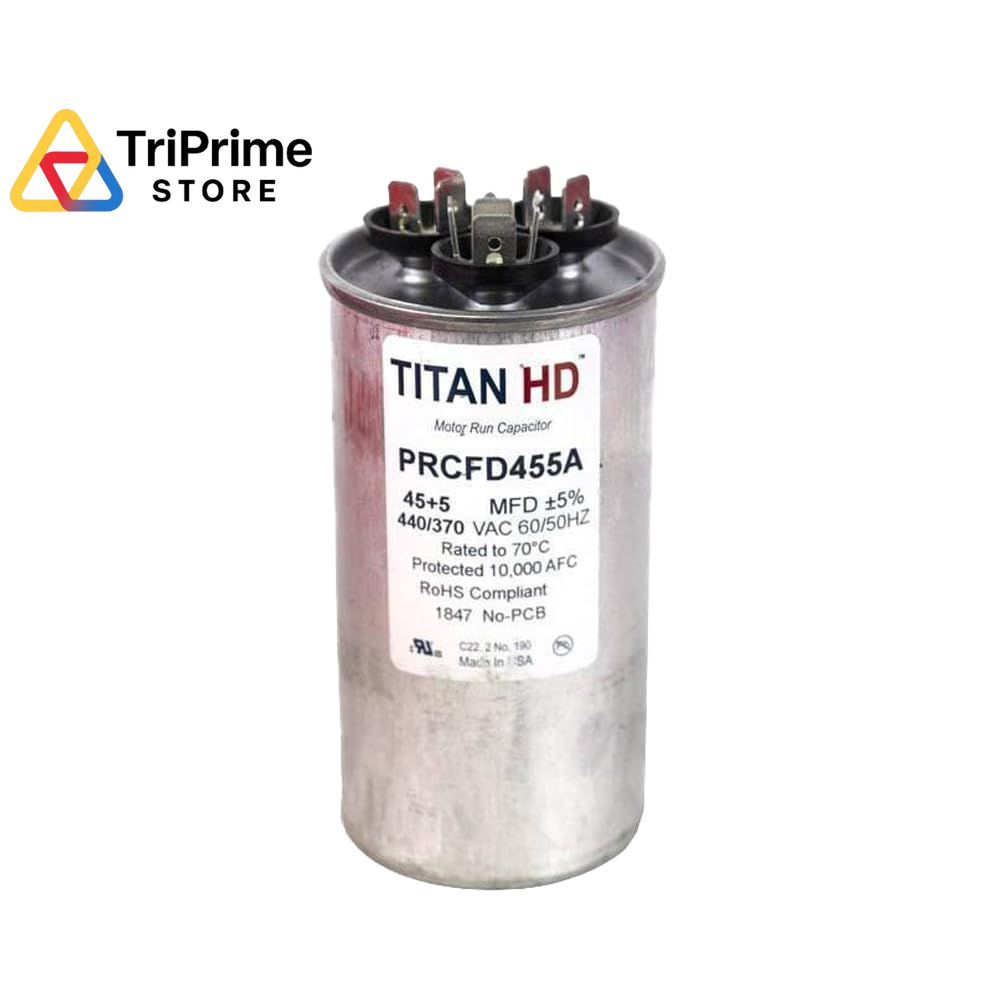 Titan HD 45+5MFD, 440/370V, Round Capacitor
