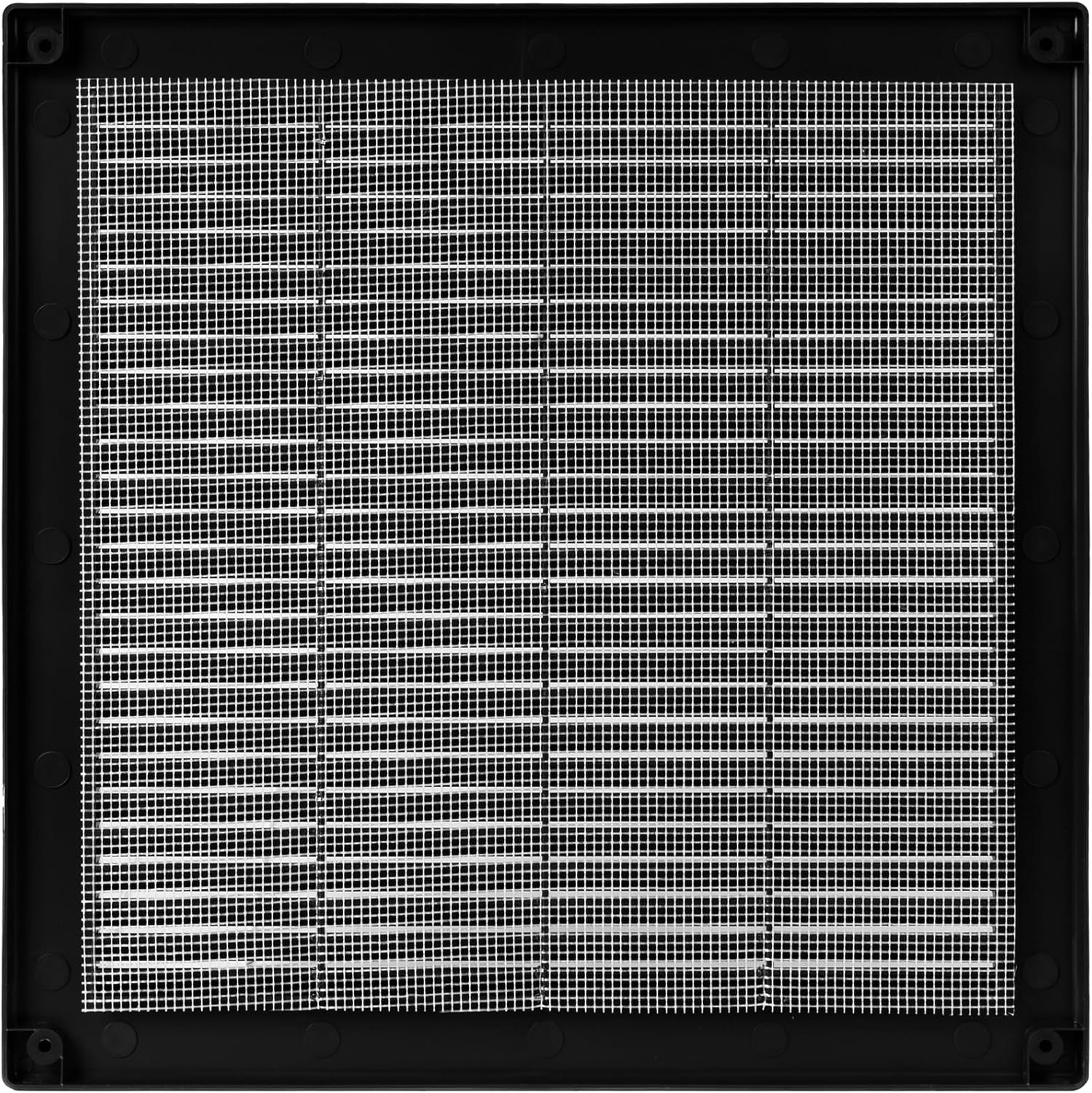 / 10” X 10” Inch Opening Measurement / Black Square Vent External Grille with