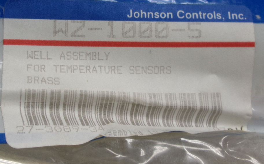 JOHNSON CONTROLS WZ-1000-5 WELL ASSEMBLY FOR TEMPERATURE SENSORS BRASS #340C