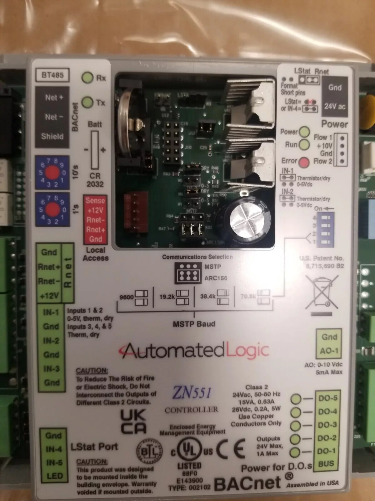 New Automated Logic ZN551 BACnet Zone board Controller ARCNET WebCTRL MS/TP ALC