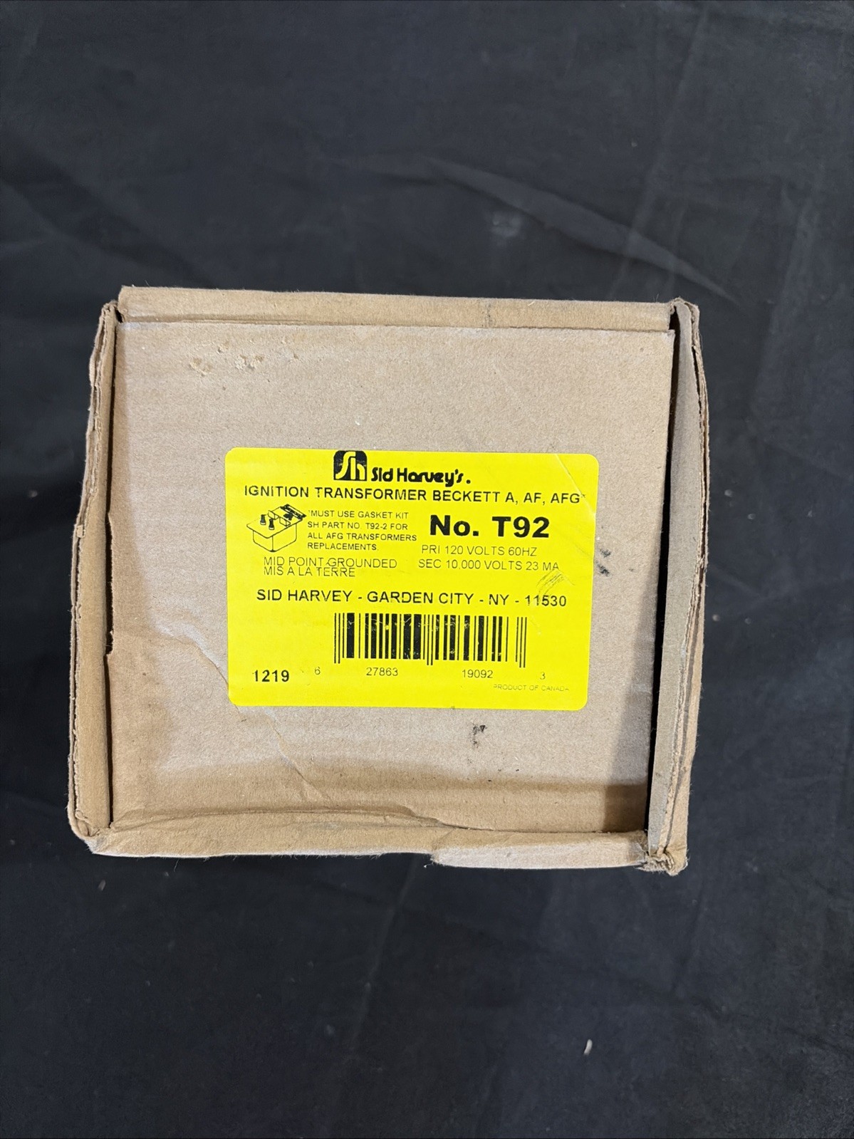 Sid Harvey T-92 Ignition Transformer