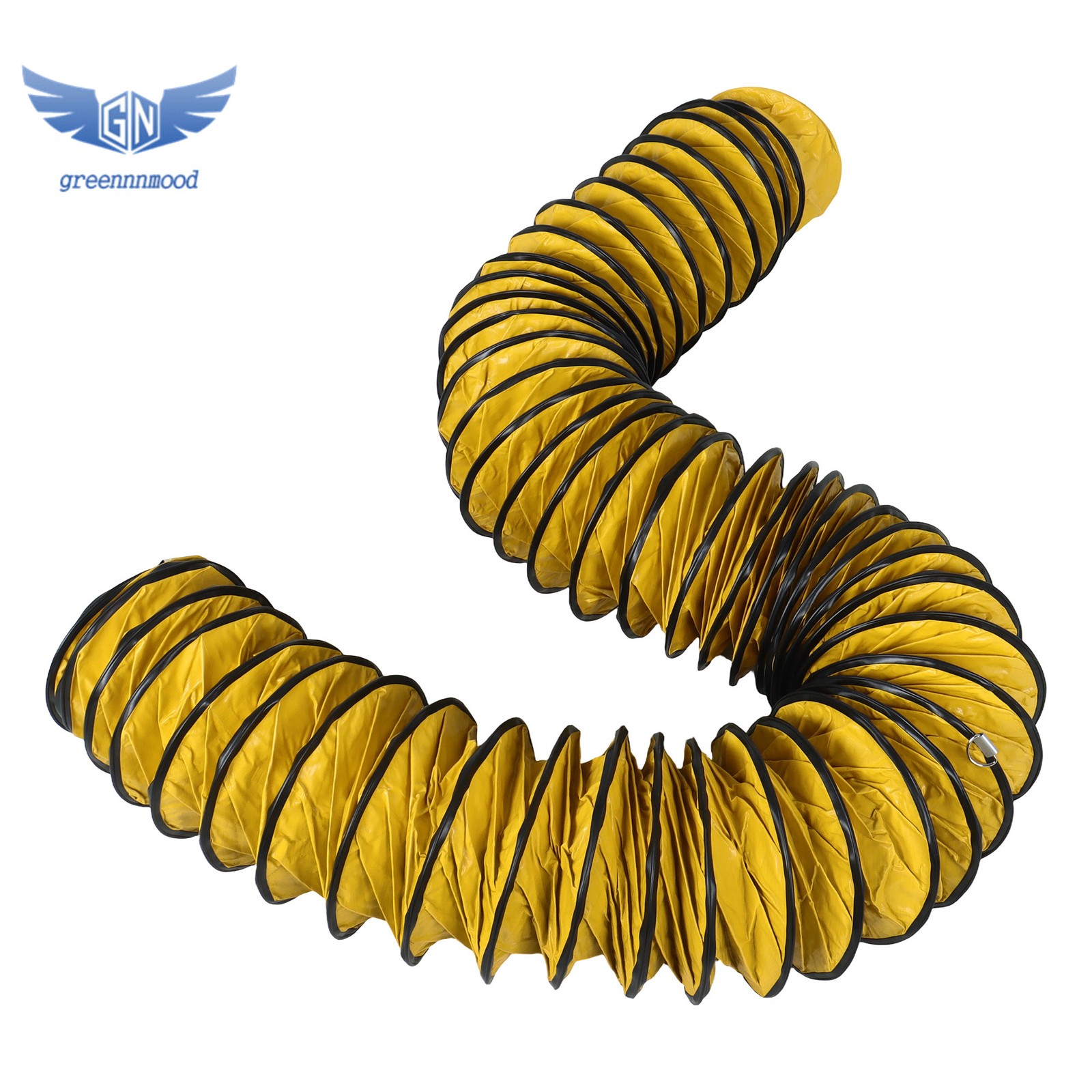 25ft L Φ8Inch PVC Flexible Duct Hosing Retardant with Adjustable Rope & D-Ring
