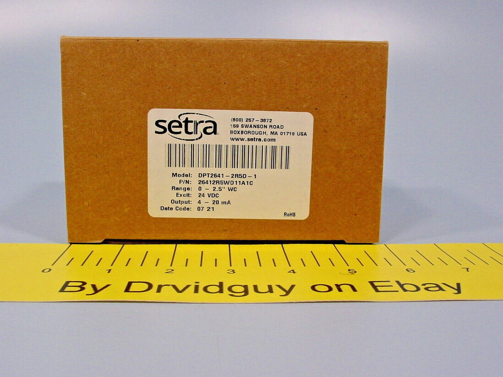 Setra DPT2641-2R5D-1 Very Low Differential Pressure Transducer; 26412R5WD11A1C