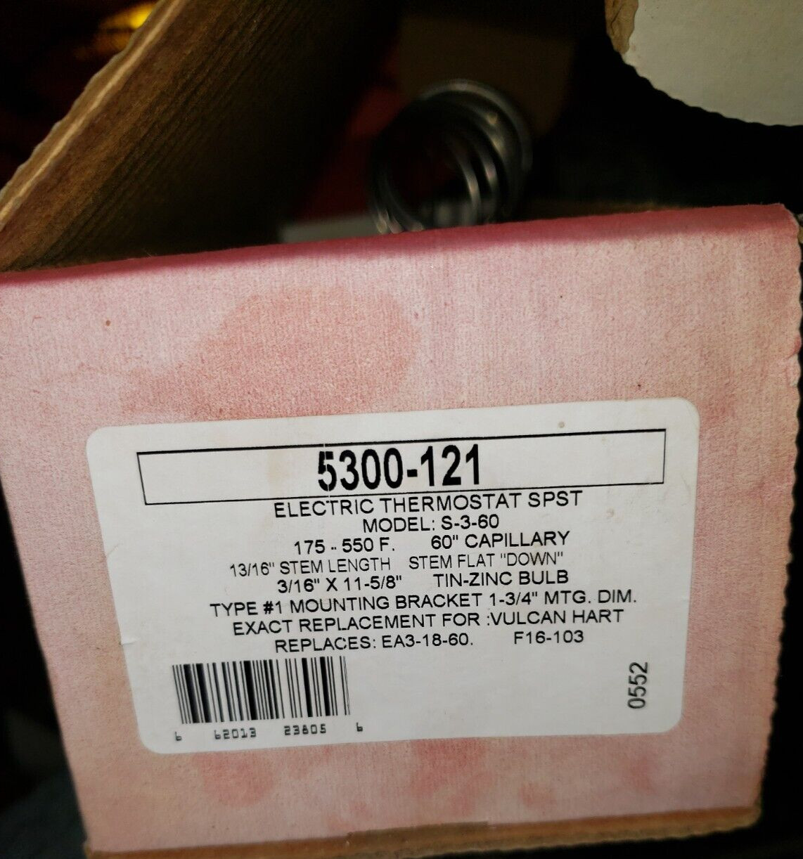 Robertshaw 5300-121 Elec Cook Control,Tstat
