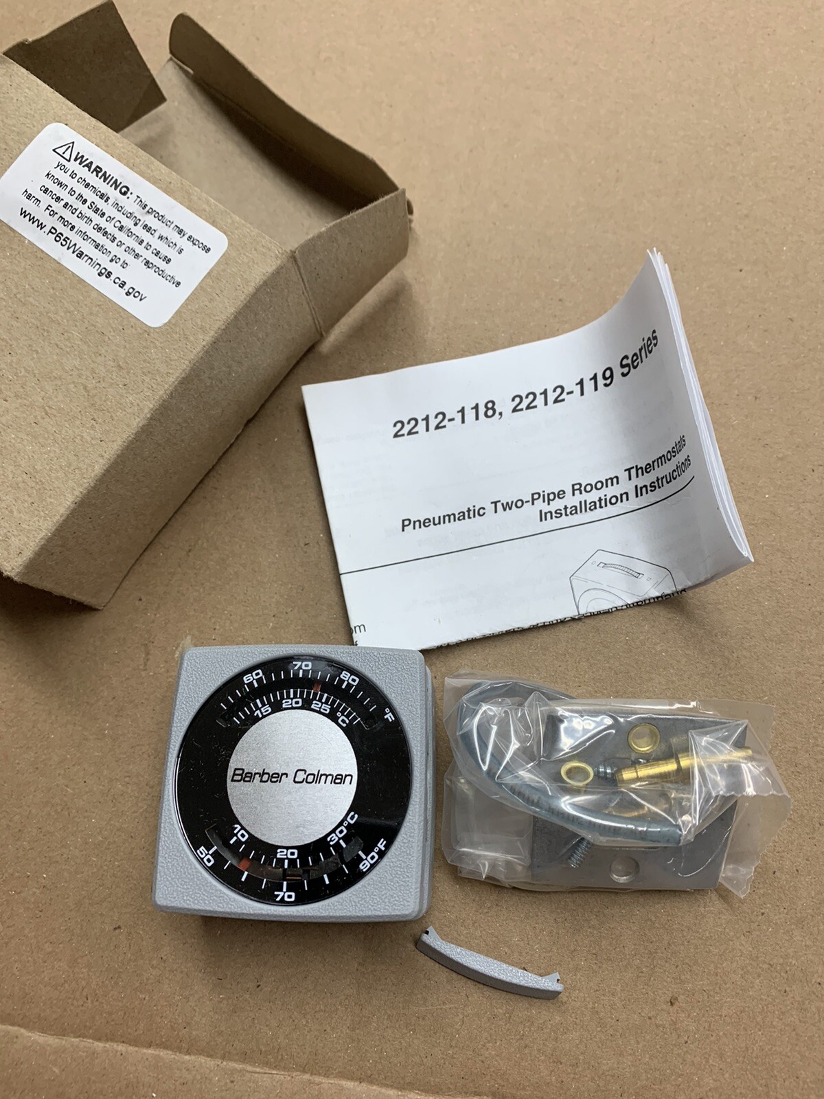 Barber Colman 2212-118 Pneumatic Room Thermostat, Direct Acting, 2-Pipe