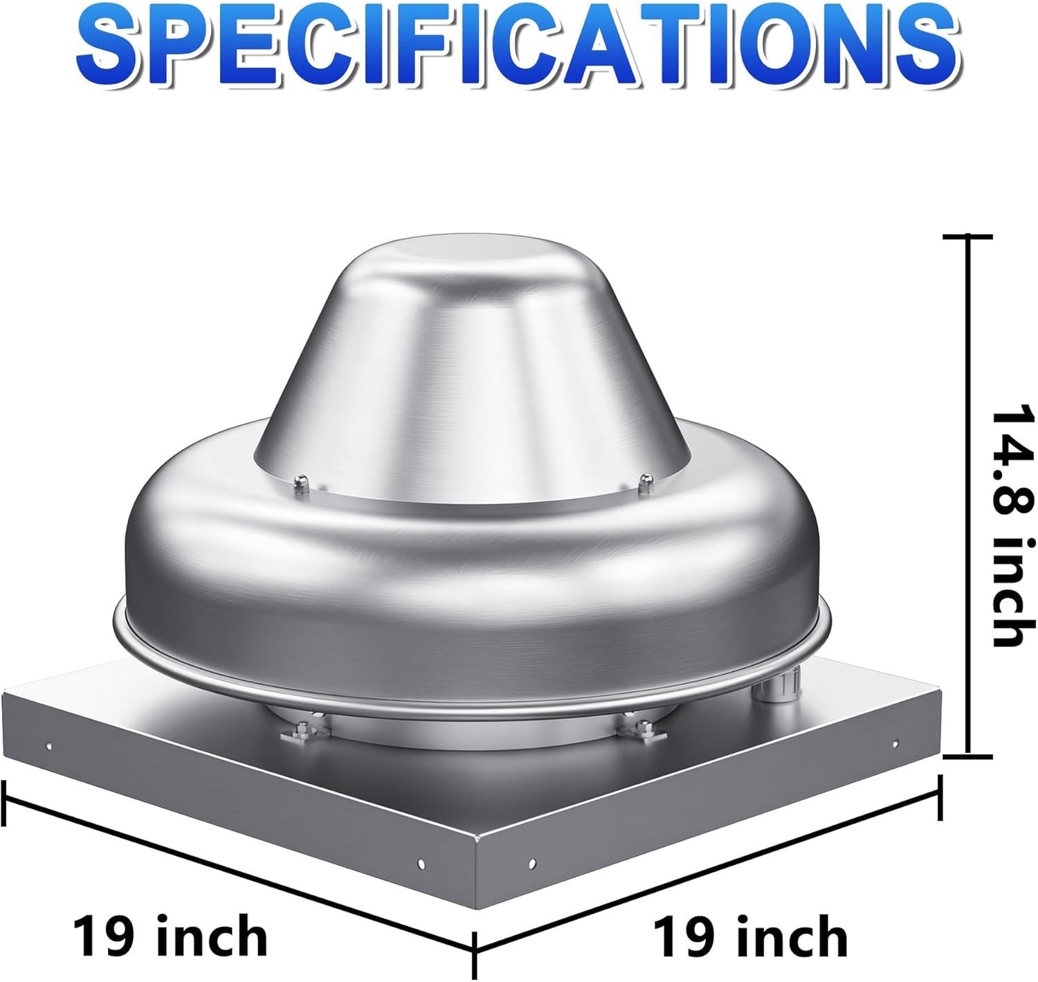 Direct Drive Centrifugal Downblast Roof Mounted Exhaust Fan 19″ Base Industrial