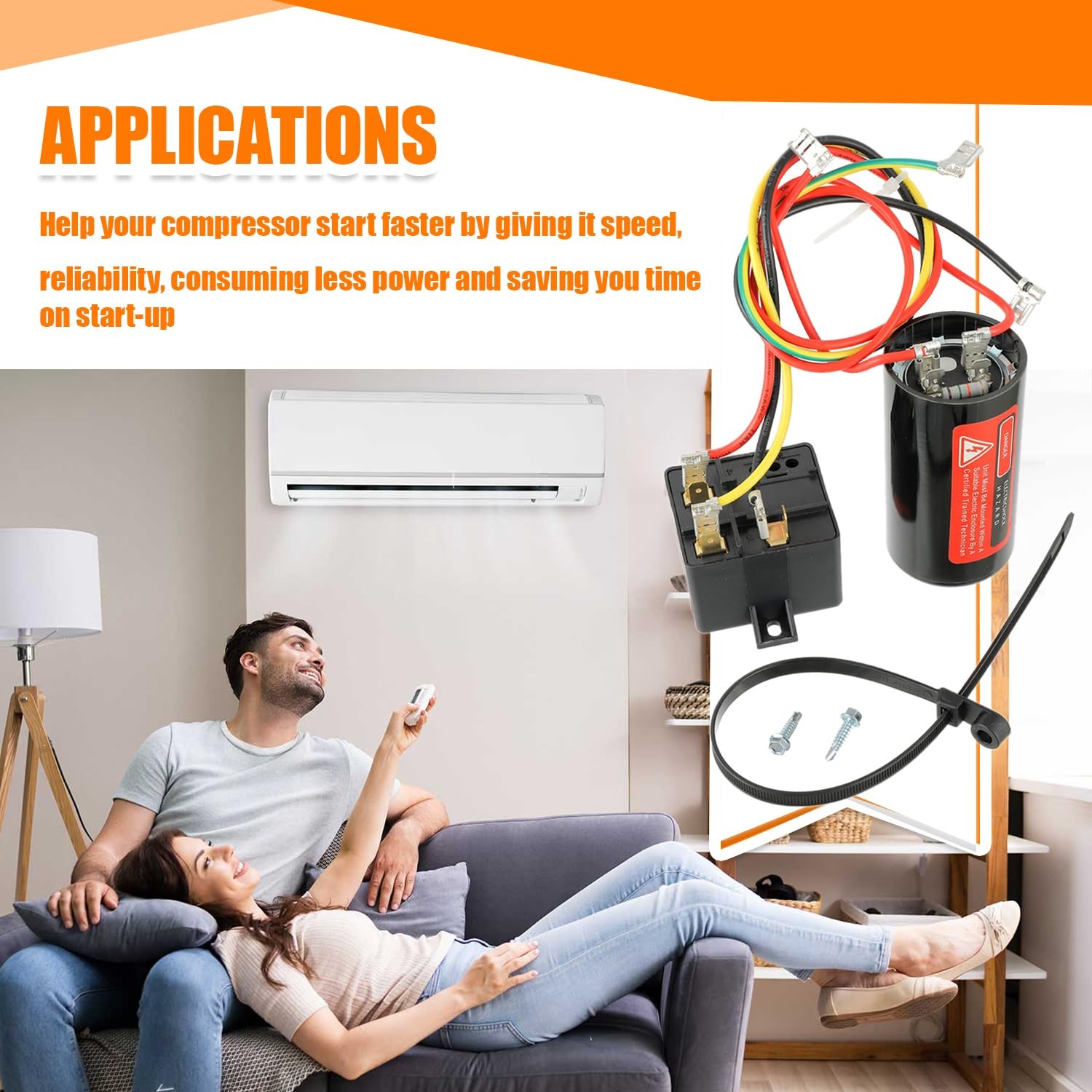 HUAREW CSR-U1 Hard Start Capacitor Kit, HVAC 5-2-1 Compressor Saver for 1 to…