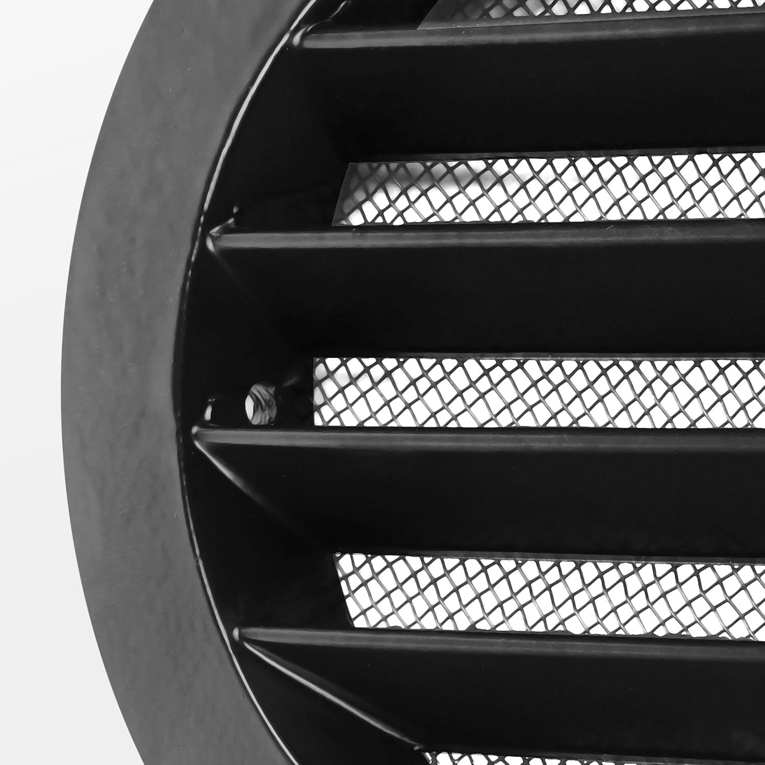 4 Inch Black Aluminum Soffit Vent Cover with Insect Screen for Metal Ducts