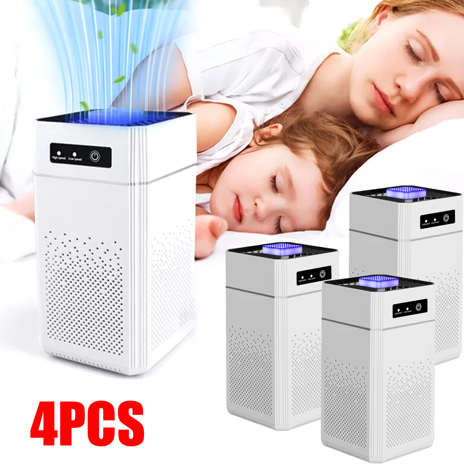 4X Large Room Air Purifier Home HEPA Washable Filter Air Cleaner for Pets