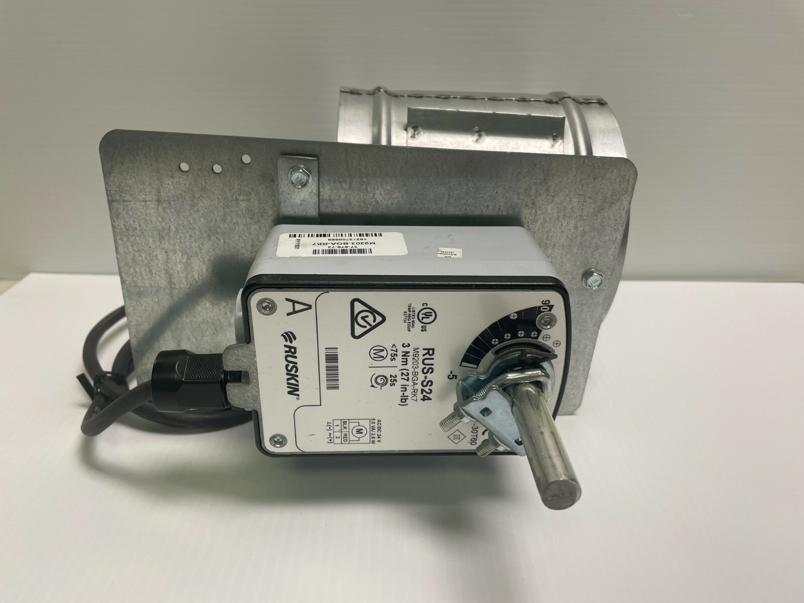 Open Box RUSKIN ACTUATOR 6″ ROUND CONTROL DAMPER UNIT RUS-S24