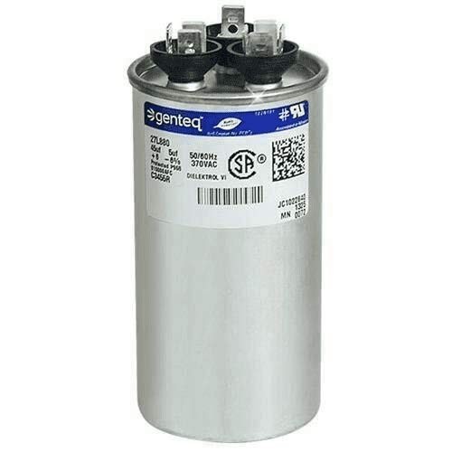 Round Dual Run Capacitor 45+5 uf MFD 370V AC Polypropylene Motor Run