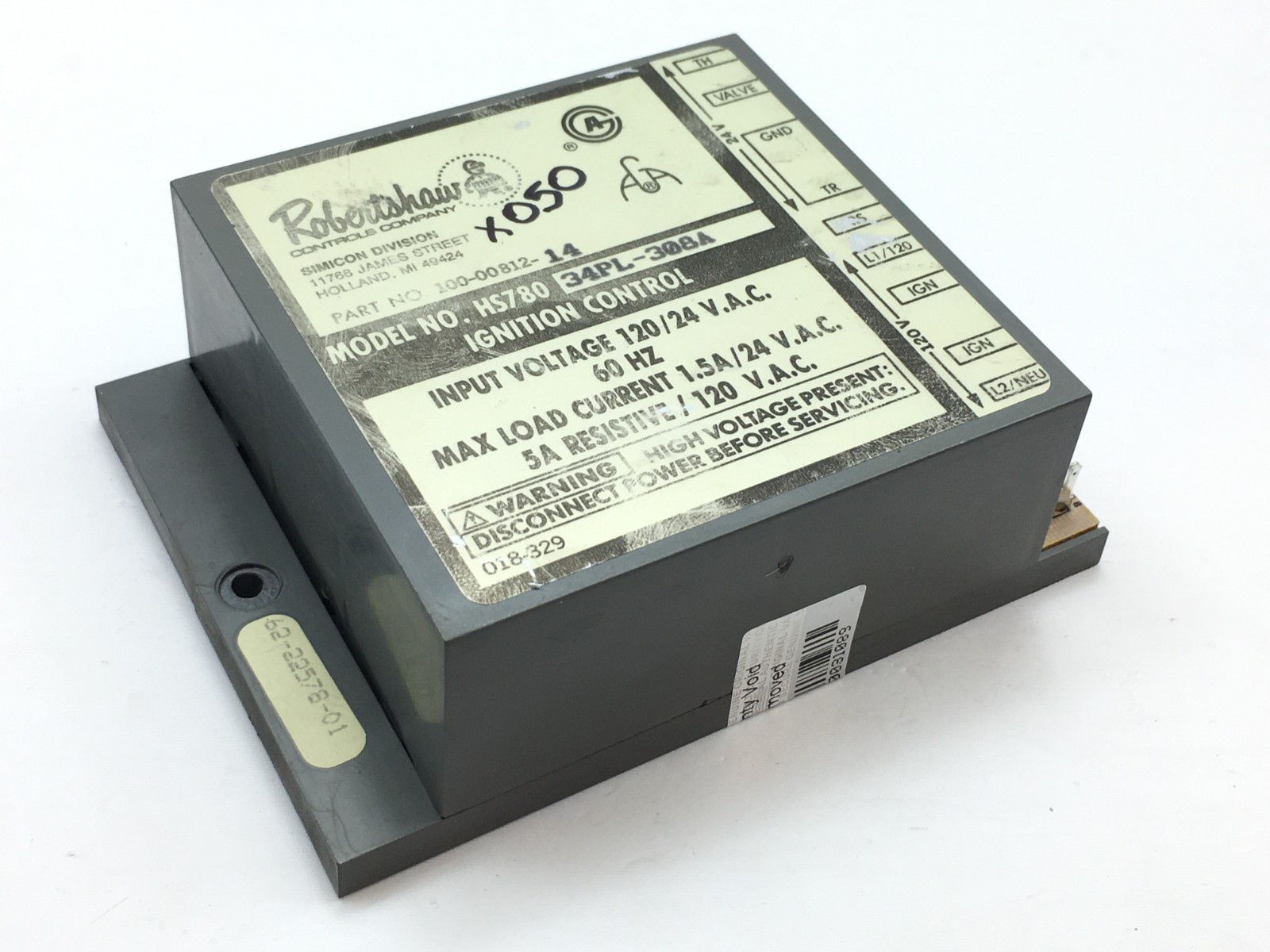 Robertshaw HS780 34PL-308A Ignition Control Module 100-00812-14 used #X050