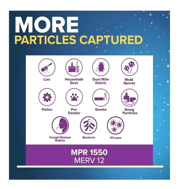 Filtrete 16x25x4 Refillable Air Filter replacement, MPR 1550, MERV