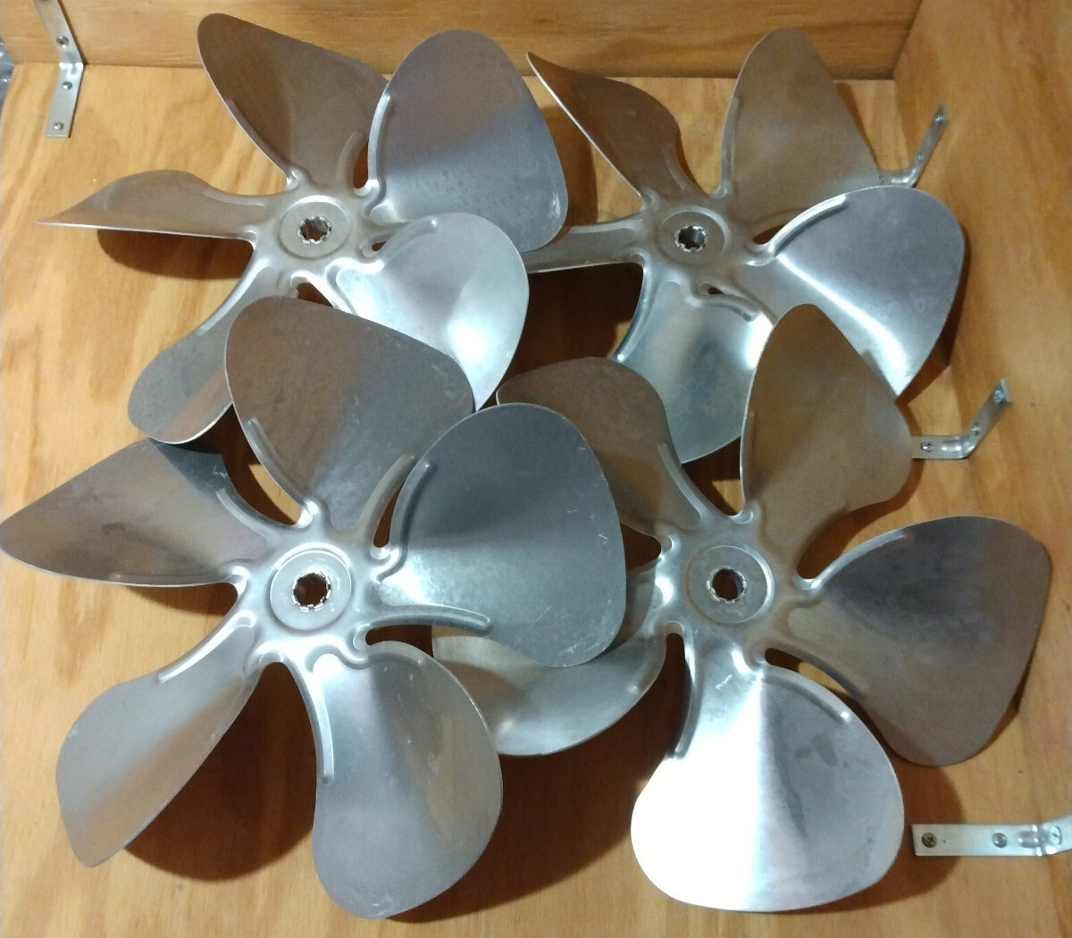 NOS Set of 4 Air Drive Propellers 12 inch Aluminum Clockwise 5 Blades [Free S&H]