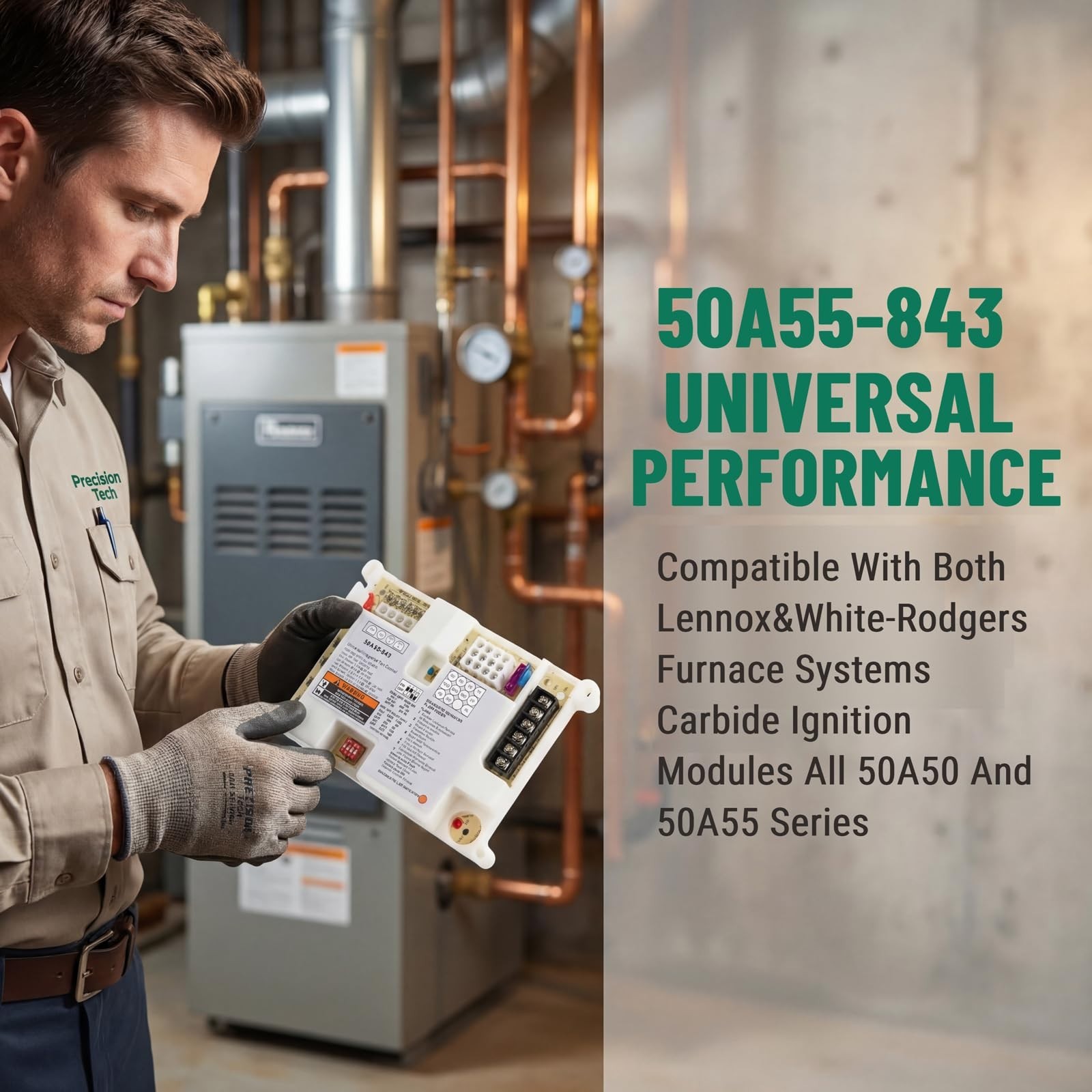 Universal 50A55-843 Integrated Furnace Control Board, Compatible with 50A50, 50A