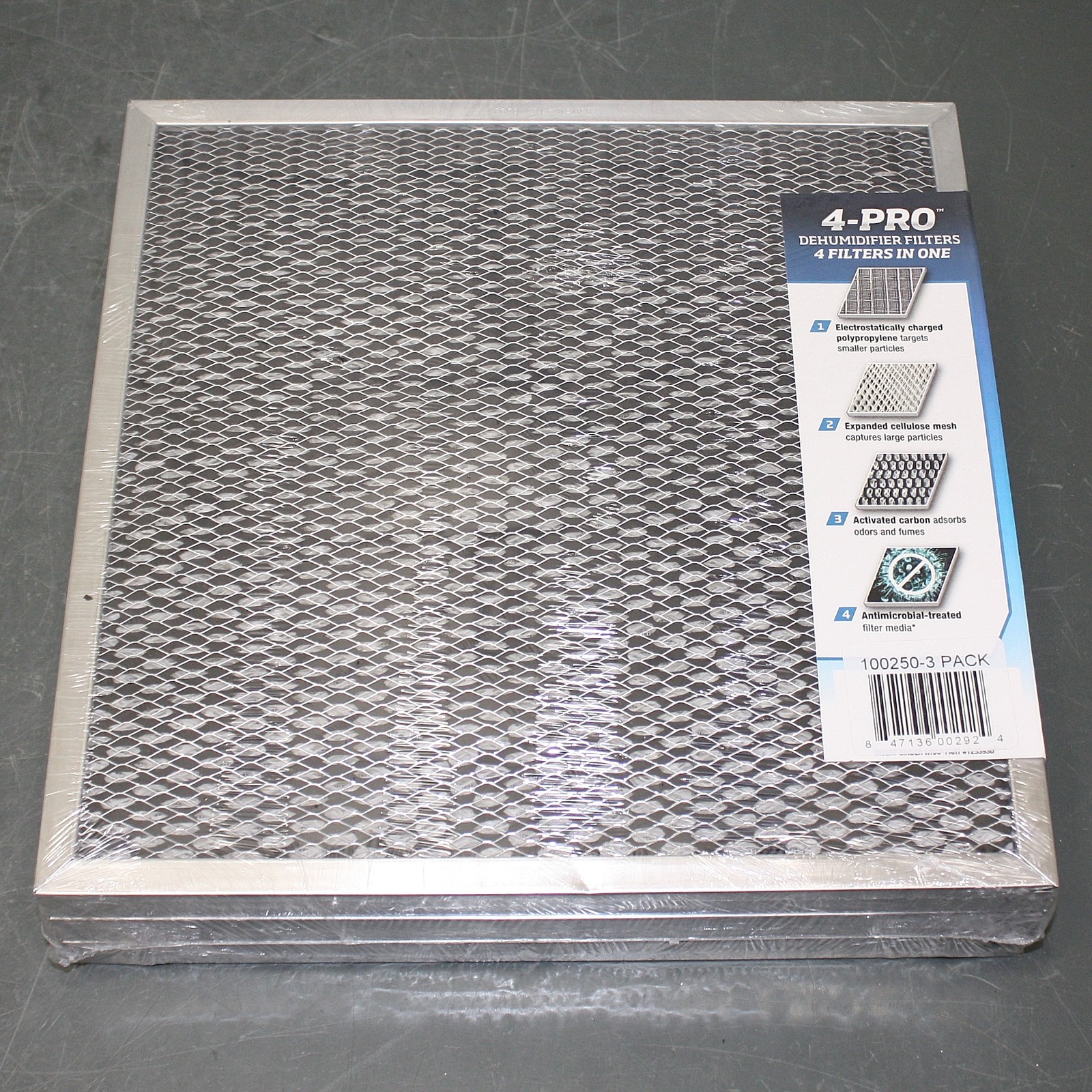 (3) Dri-Eaz Air Filters F581, 11-3/4″ x 11-3/4″ x 7/8″, MERV 5, for F203-A F412