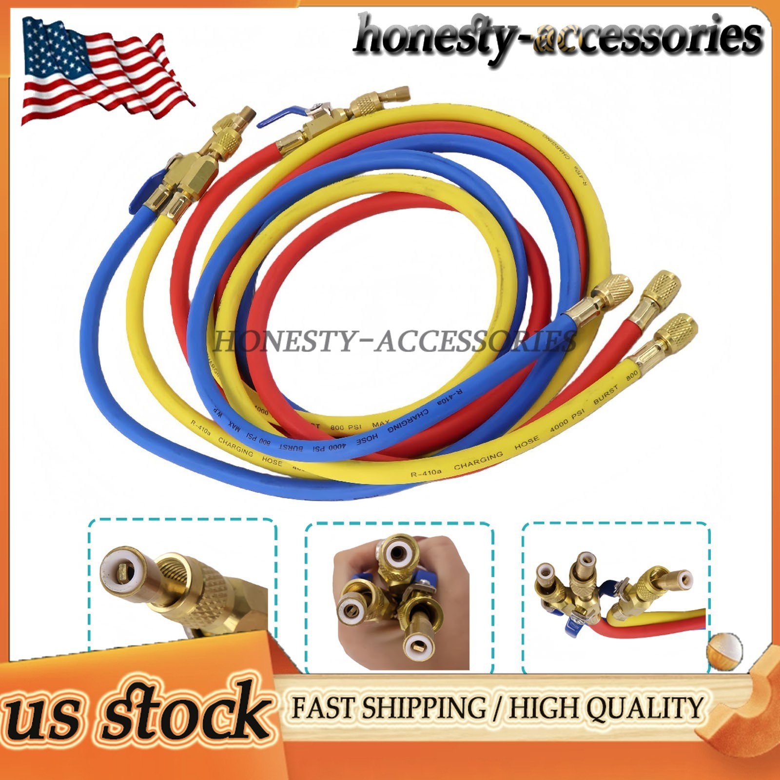 3X Plus II 1/4″ Hose with Compact Ball Valve End Refrigerant Charging Hose 29986