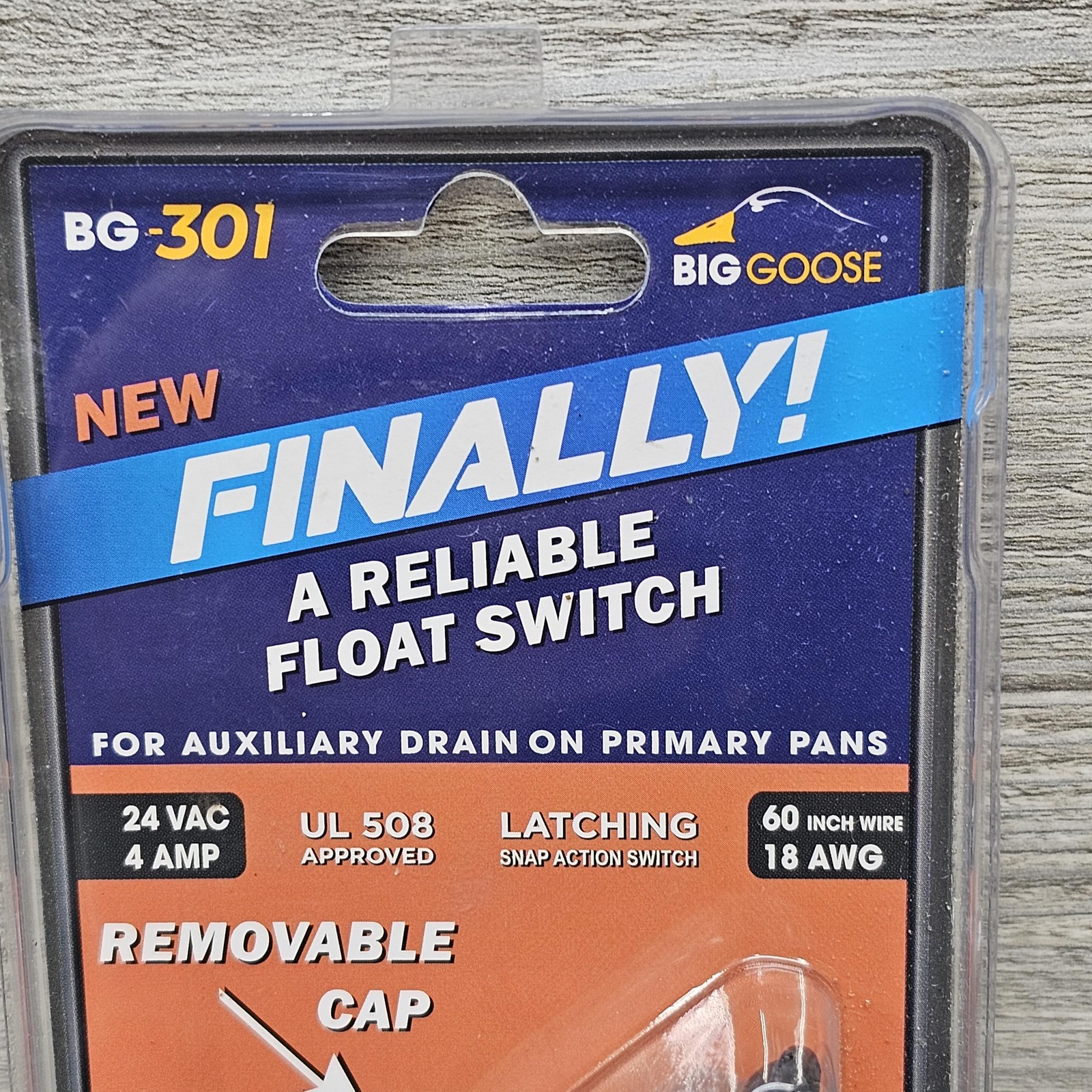 Big Goose BG-301 Float Switch 24VAC 4A UL 508 Latching Snap Action 60in Wire