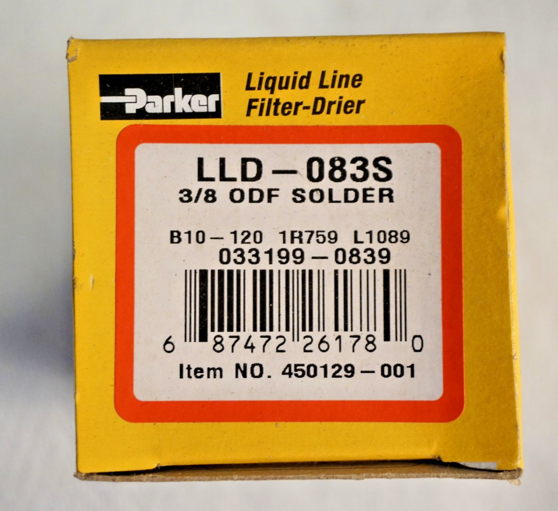 Lot of 25 Parker LLD-083S Gold Label Liquid Line Filter Dryer 3/8″ ODF Solder