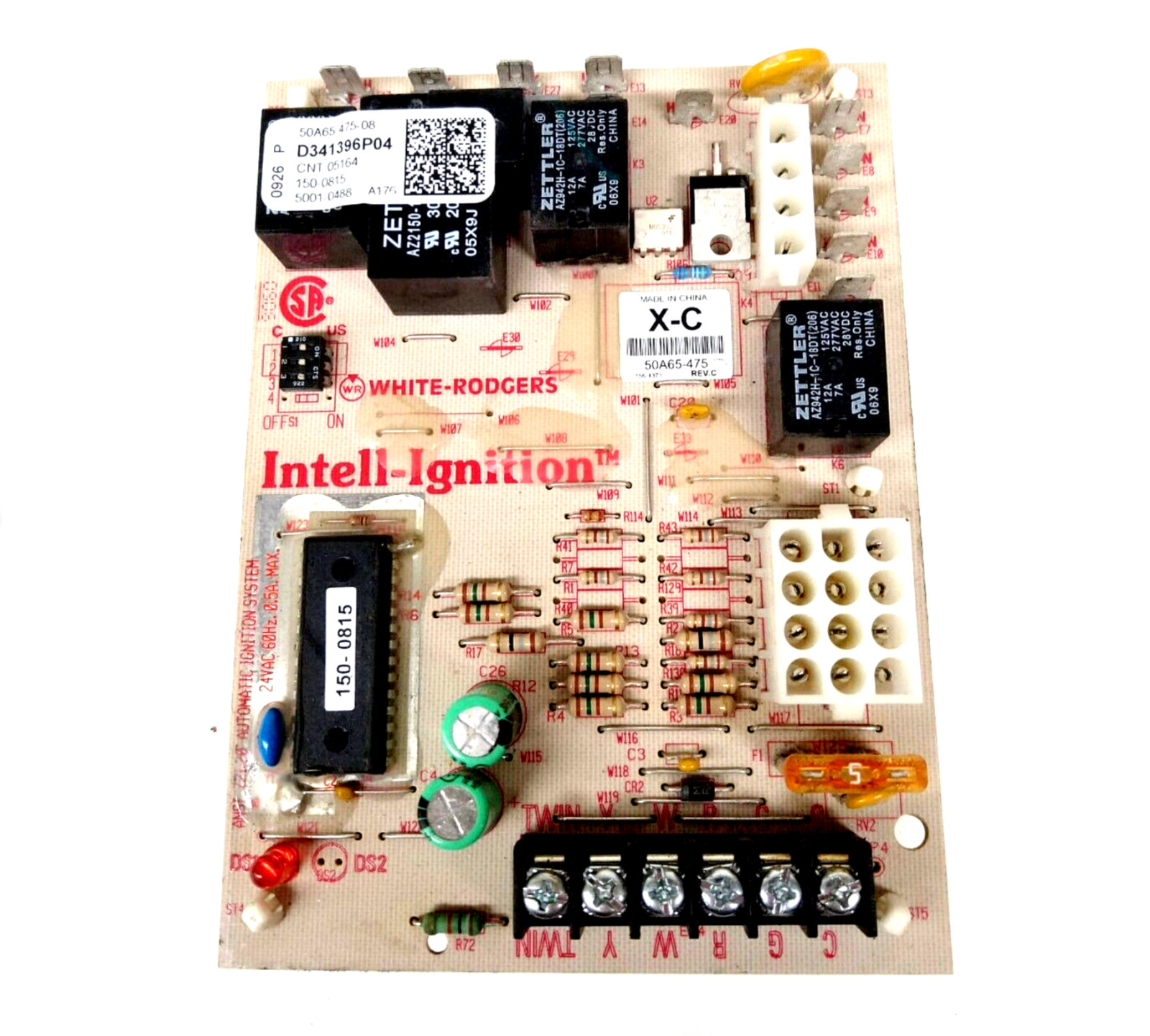White Rodgers 50A65-475 Furnace Control Board D341396P01 Clean & Tested Working