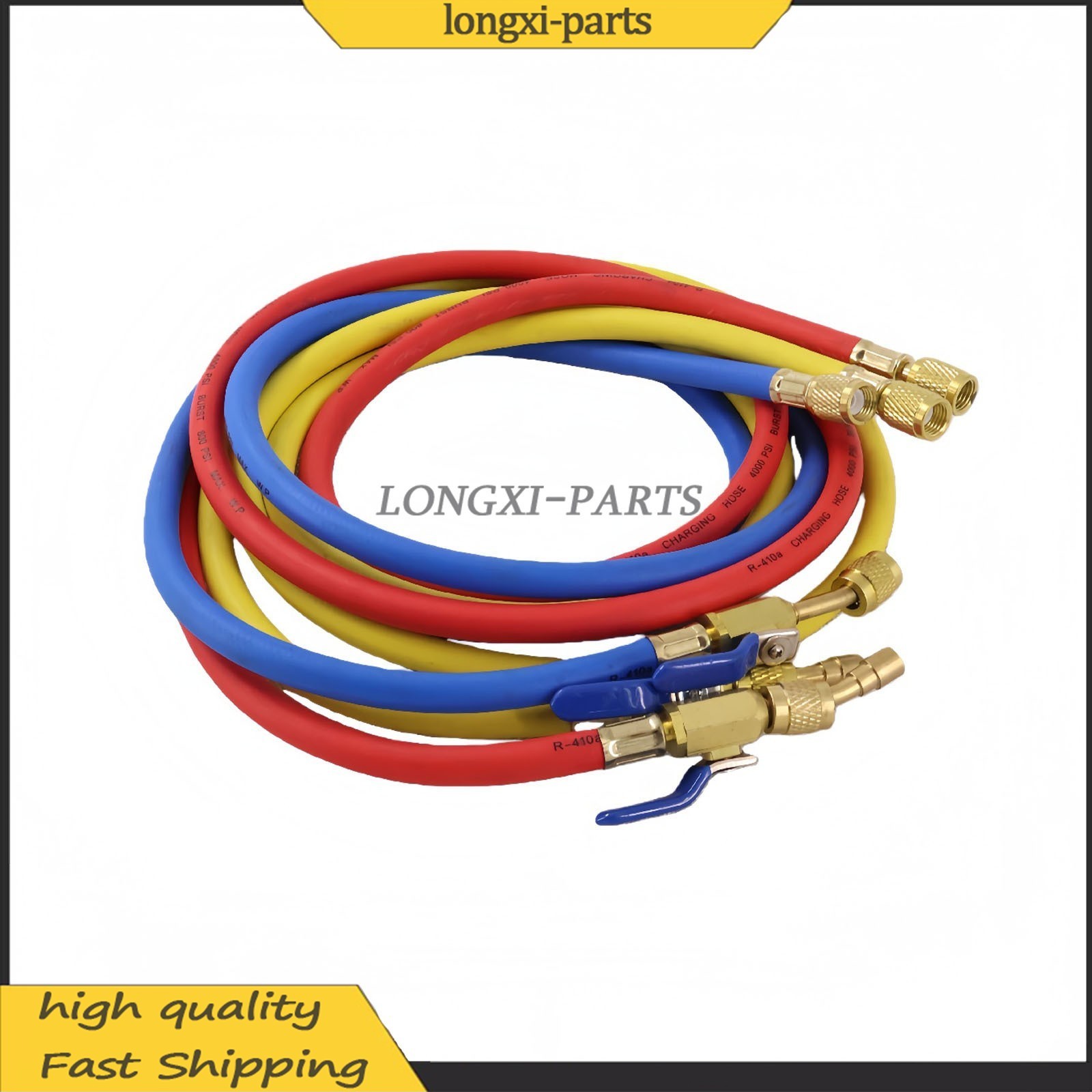 Fits R-410A Refrige 3Pack 29986 Plus II 1/4″ Hose with Compact Ball Valve 72″ US