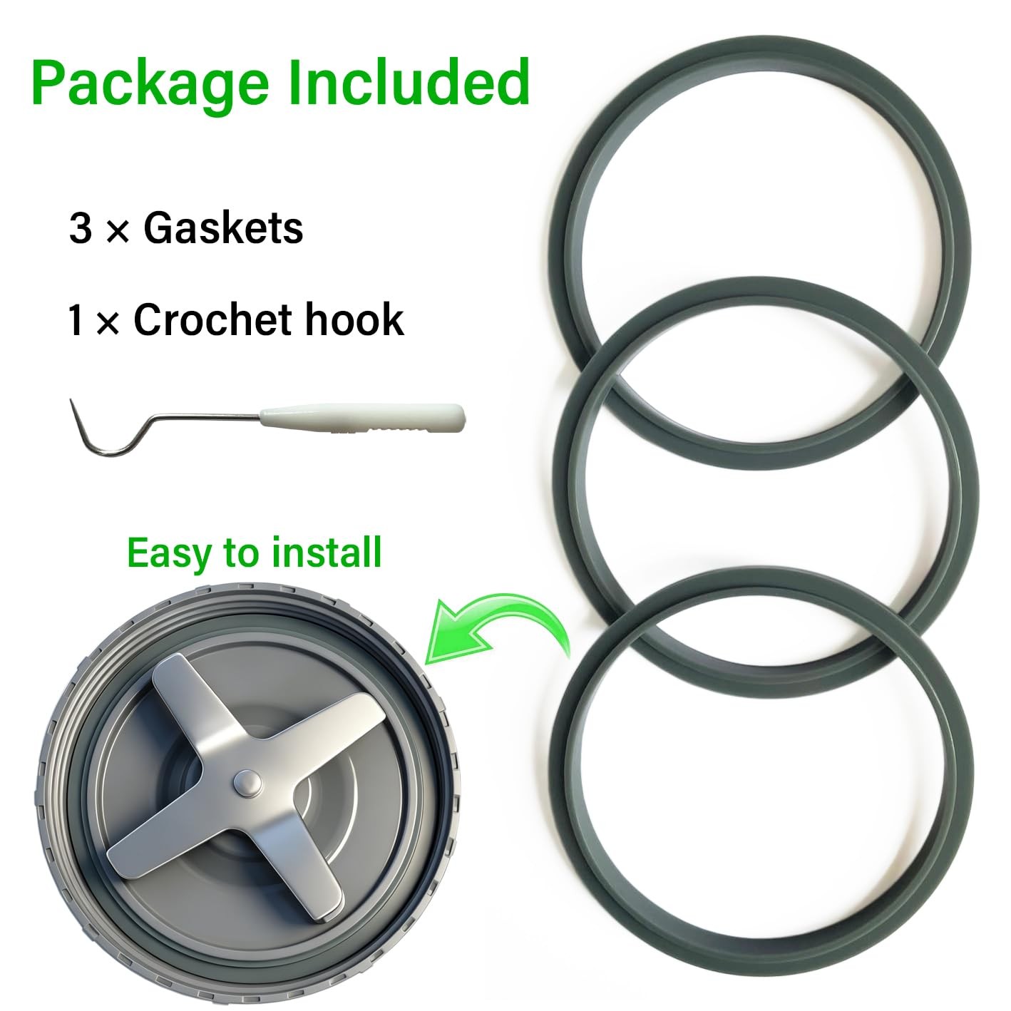 White Blender Rubber O Ring Gasket Replacement Seal 3.94 Inch
