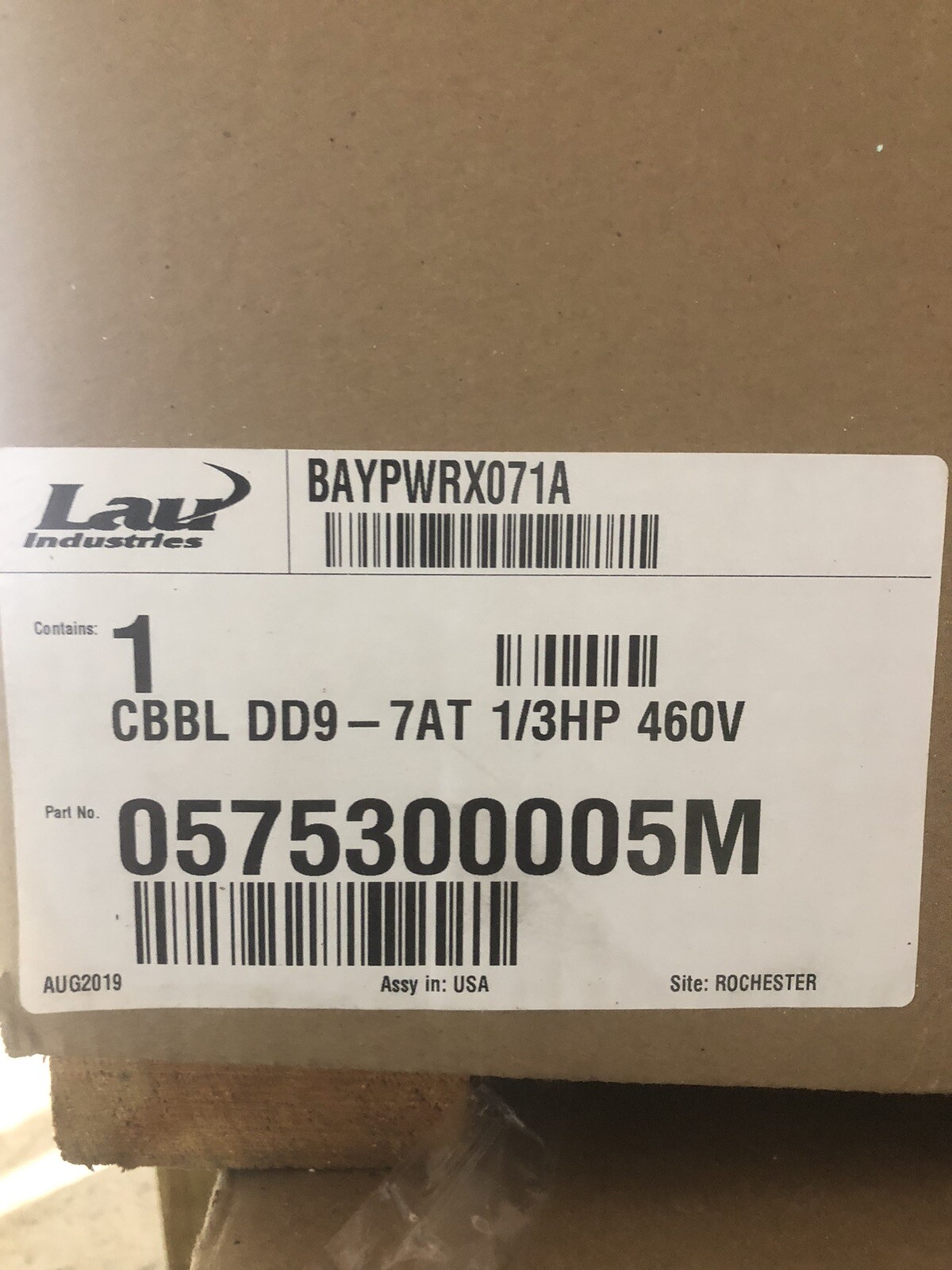 Trane Power Exhaust 460V 1 Phase BAYPWRX071AC NEW motor air removal