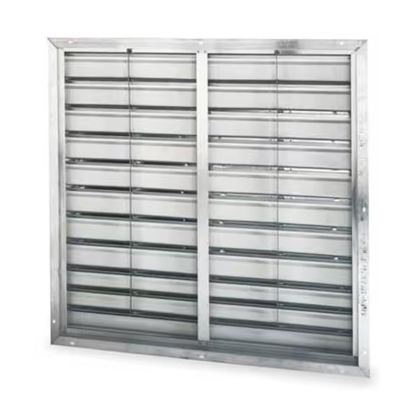 Dayton 36 in 39″H-W 5.75″L Aluminum Fan Wall Shutter, 36-1/2 in x 36-1/2 in,