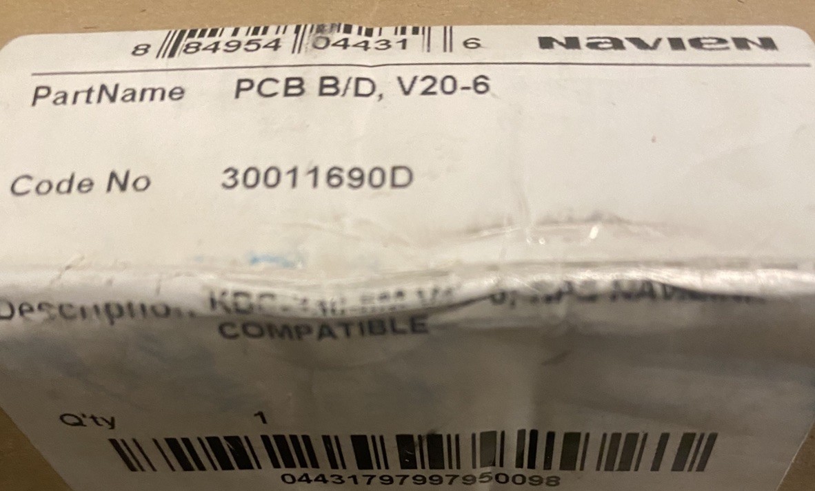 Navien 30011690D PCB Control Board V-20 6 KDC330-6M for NPE Series New