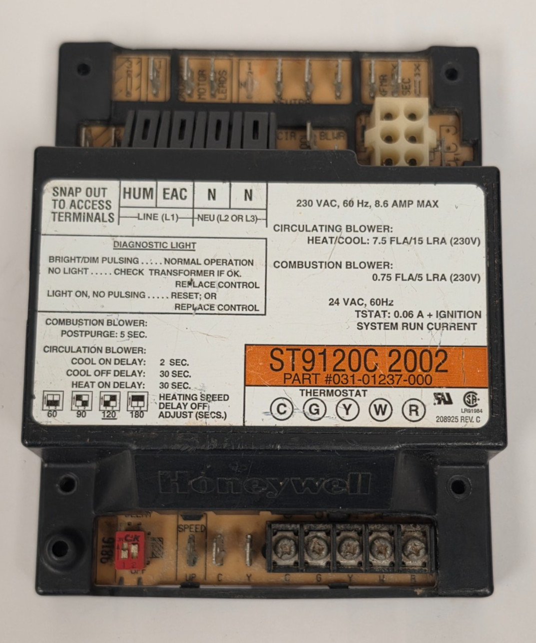 Honeywell ST9120C2002; Furnace Control Circuit Board 031-01237-000; *Pre-Owned*
