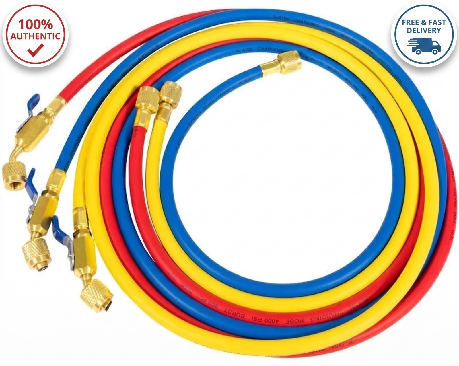 Yellow Jacket 29986 Plus II 1/4″ Hose with Compact Ball Valve 72″ Refrigerant Ho