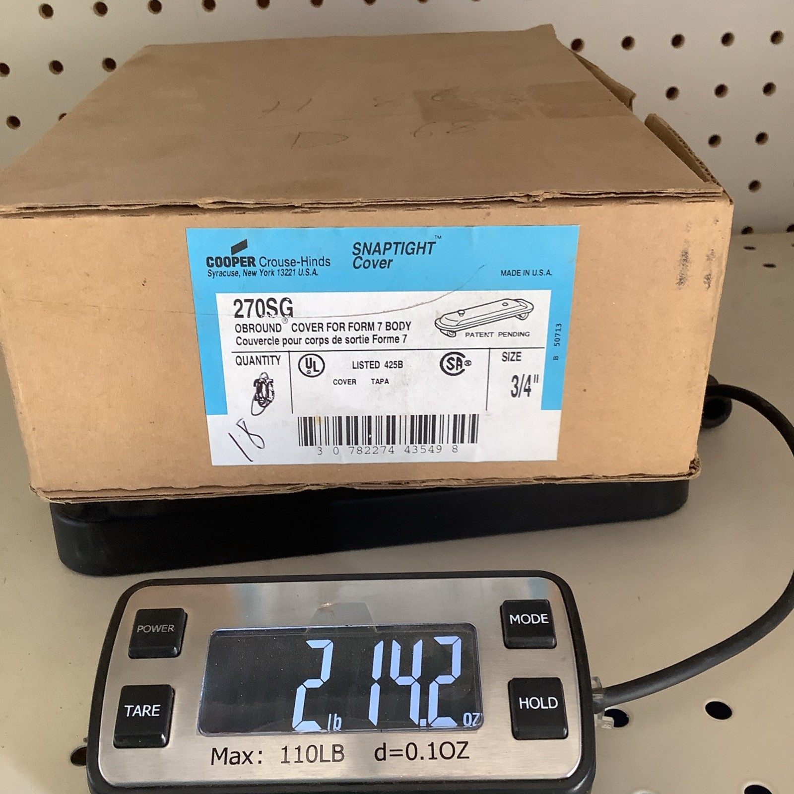 New – Crouse Hinds 270SG 3/4″ CND Body Cover – Box of 18 sold as one