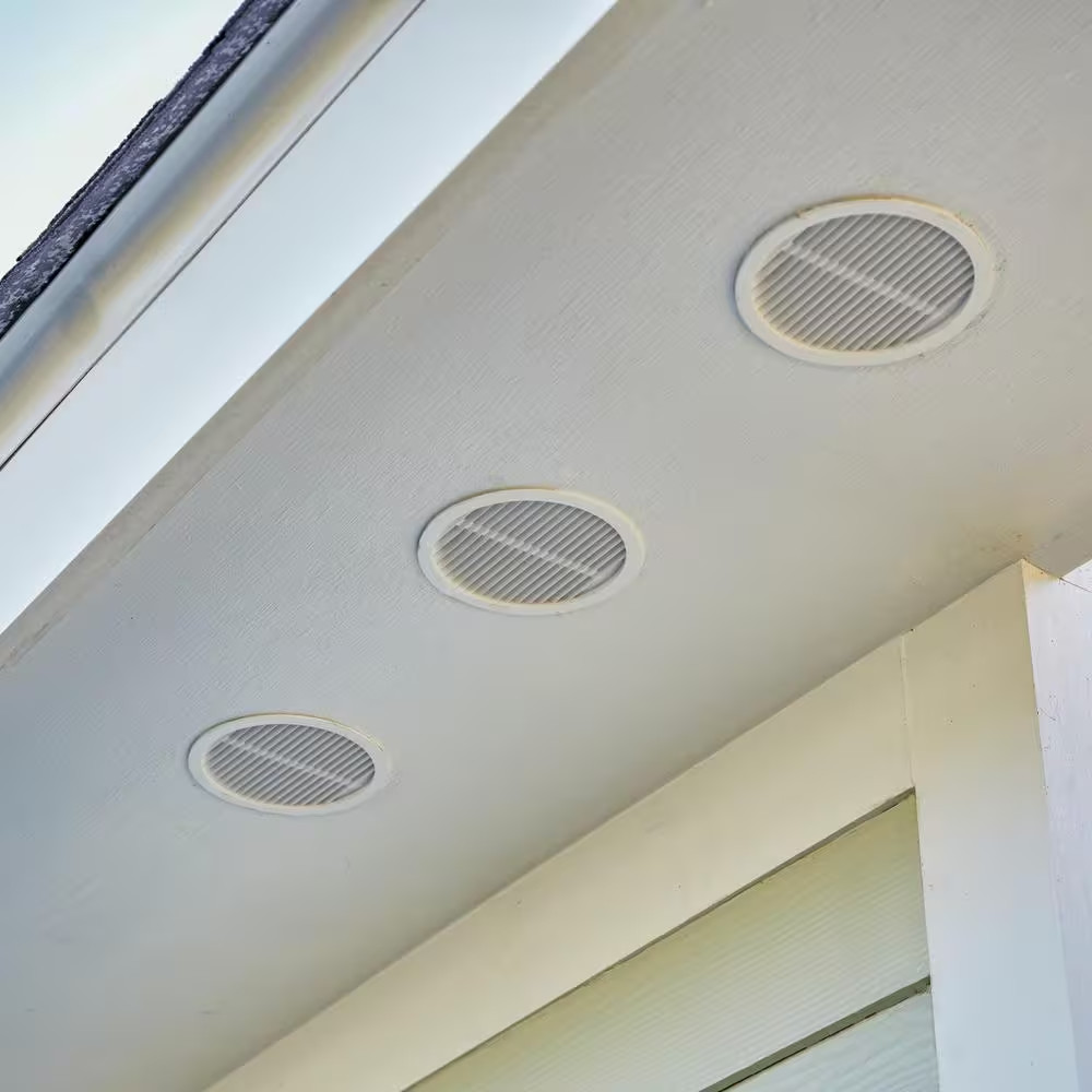 Master Flow Soffit Vent Wall Louver 3 Inch Round White Resin Vent 4 Pack