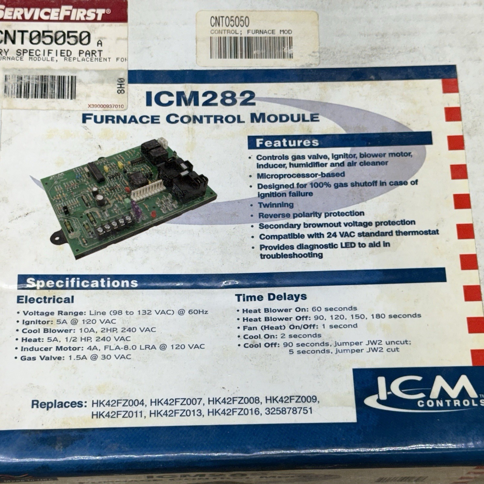 ICM Controls ICM282A Fixed Speed Furnace Control Board New-Old Stock Sealed
