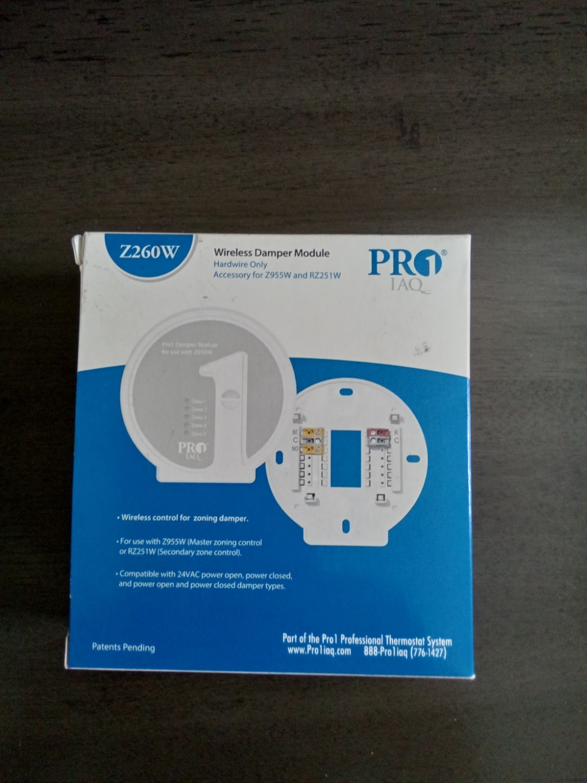 NEW PRO1 IAQ Z260W WIRELESS CONTROL ZONING DAMPER MODULE